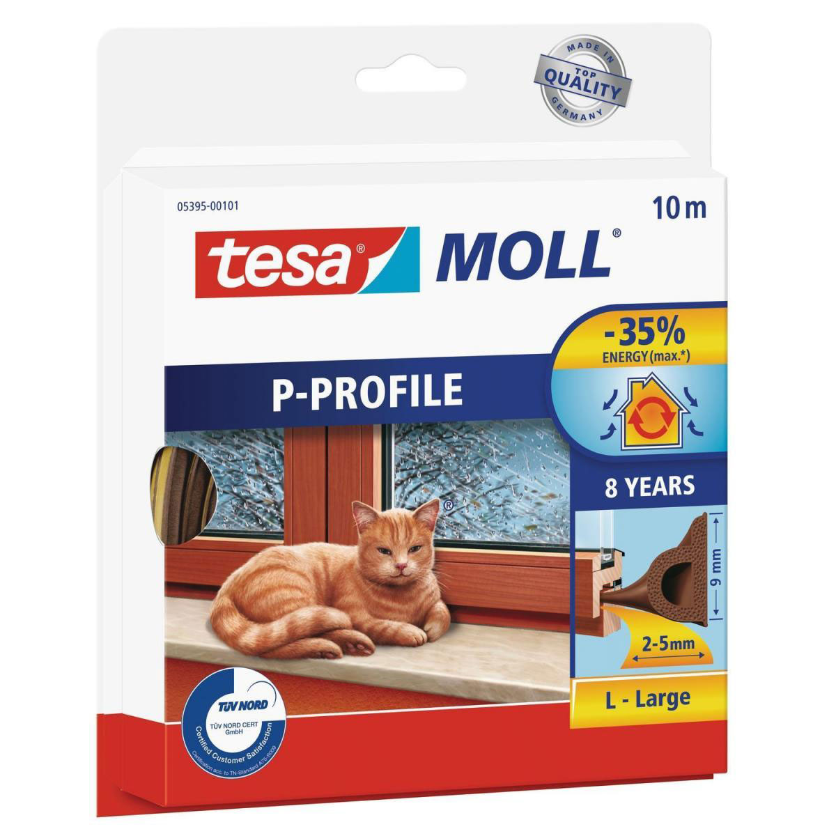 Tesa P-Profil-Gummi 10 m braun für Spalten von 2-5 mm