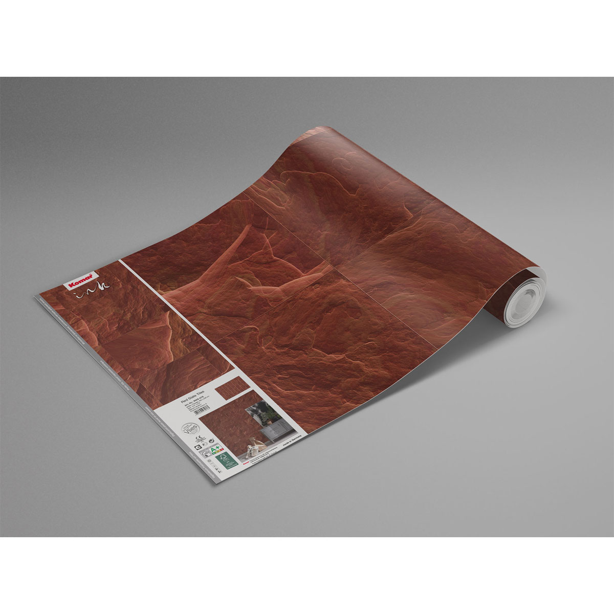 Komar  Vlies Fototapete Red Slate Tiles 400x280 cm Bild 9