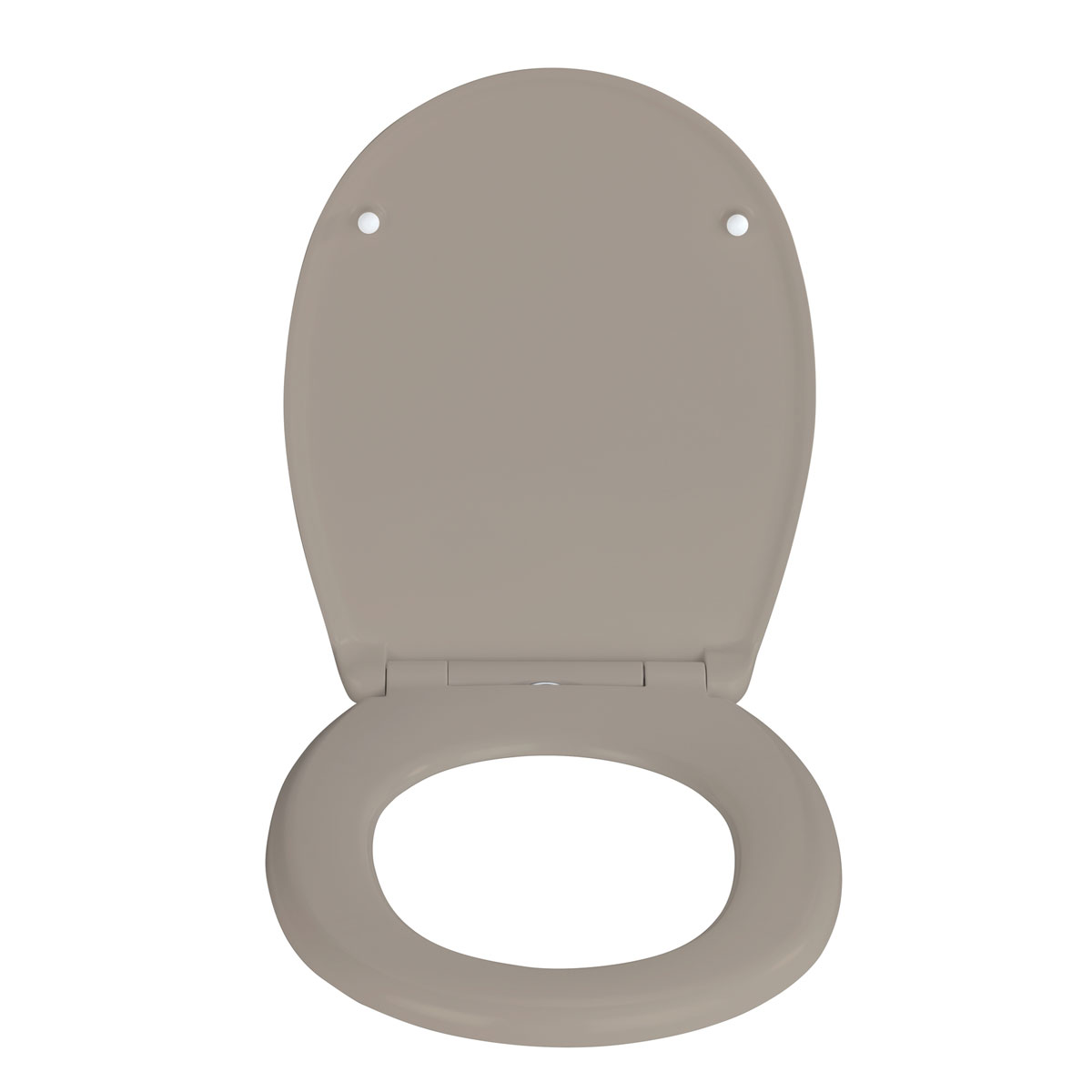 Wenko  WC-Sitz Vorno Neo Taupe Toilettensitz mit Absenkautomatik Schnellbefestigung aus antibakteriellem stabilem Duroplast Bild 3