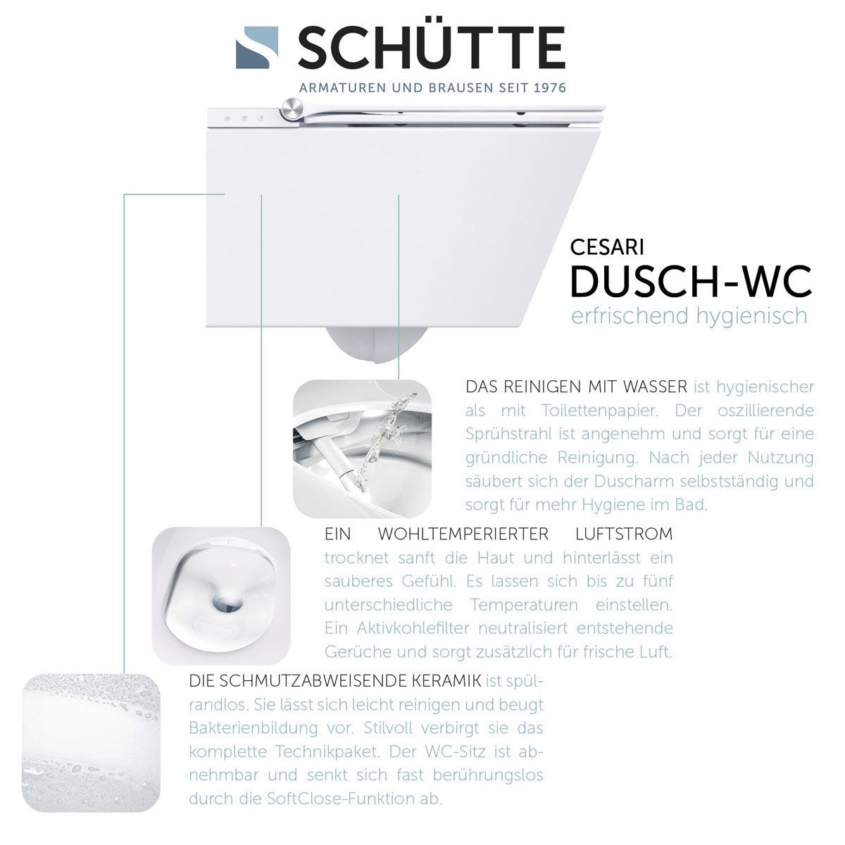 Schütte Dusch-WC-Set Cesari spülrandloser Bidet Toilettensitz Bild 3