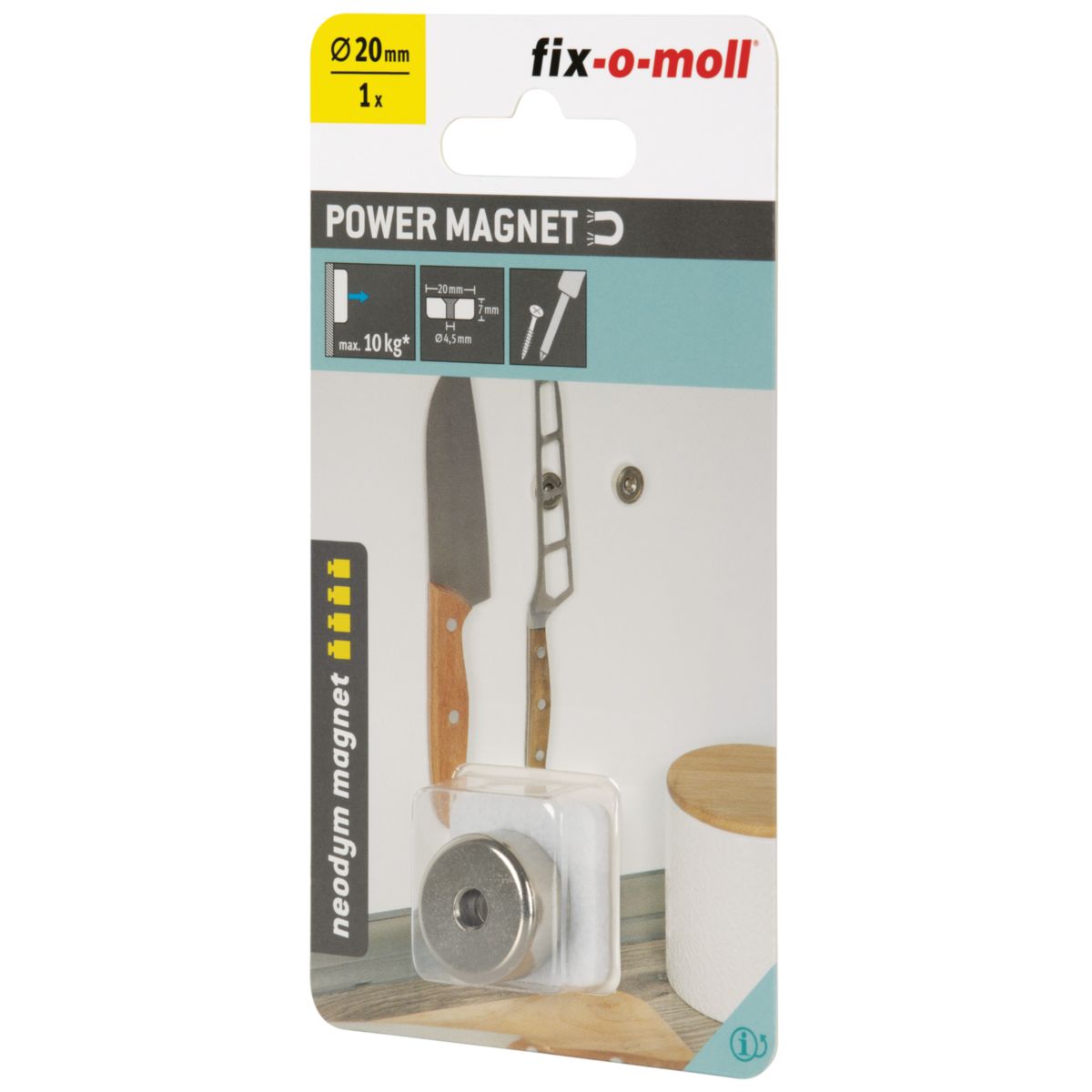 Suki Topfmagnet Neodym Ø 20 x 7 mm, mit Senkbohrung Ø 4,5 mm Bild 4