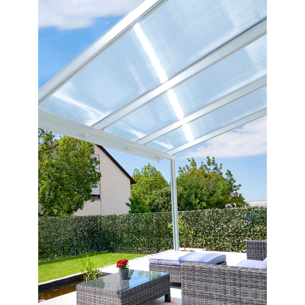 gutta Terrassenüberdachung Standard weiß 3,06 x 3,06 m Bild 5