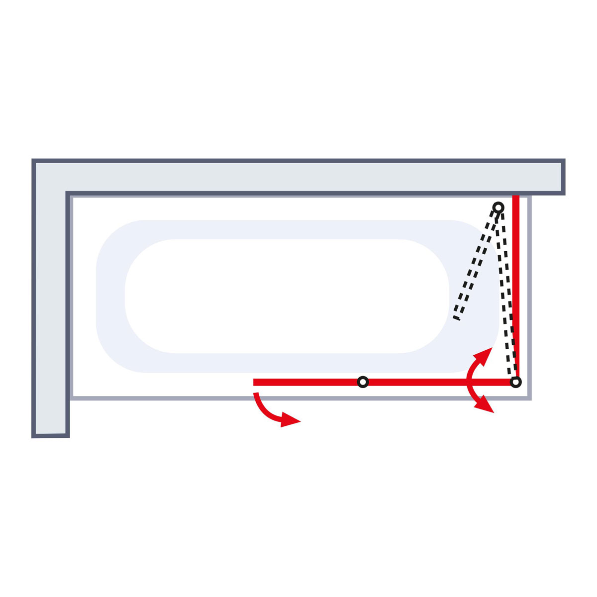 Schulte Badewannenfaltwand Komfort inkl Seitenwand grau Bild 4