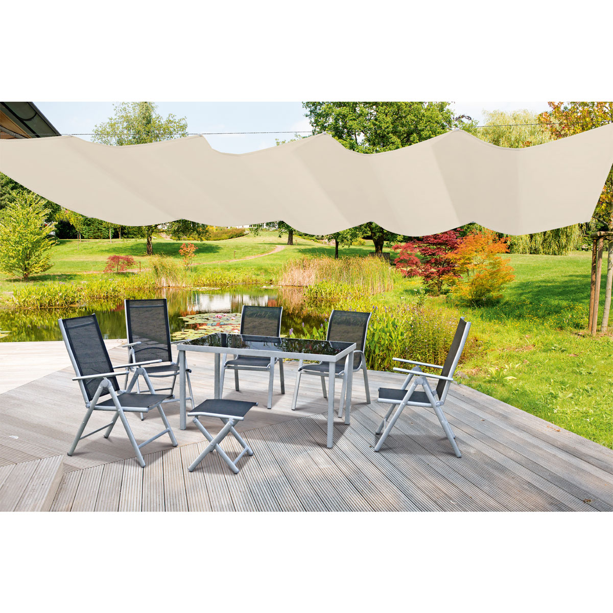 Durabil Seilspann-Markise 330 x 200 cm beige Bild 2