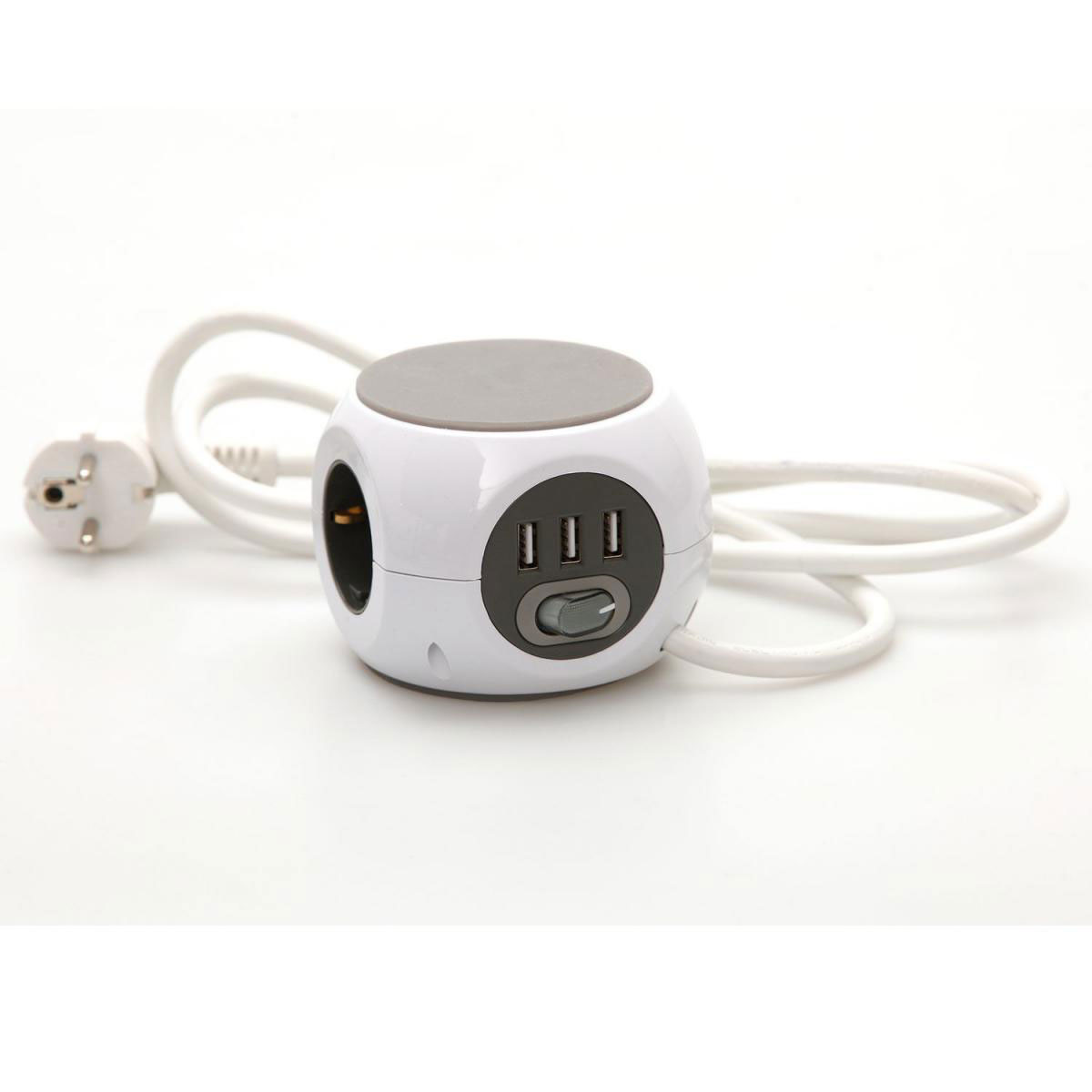 Steckdosen-Würfel 3xSchuko 3xUSB