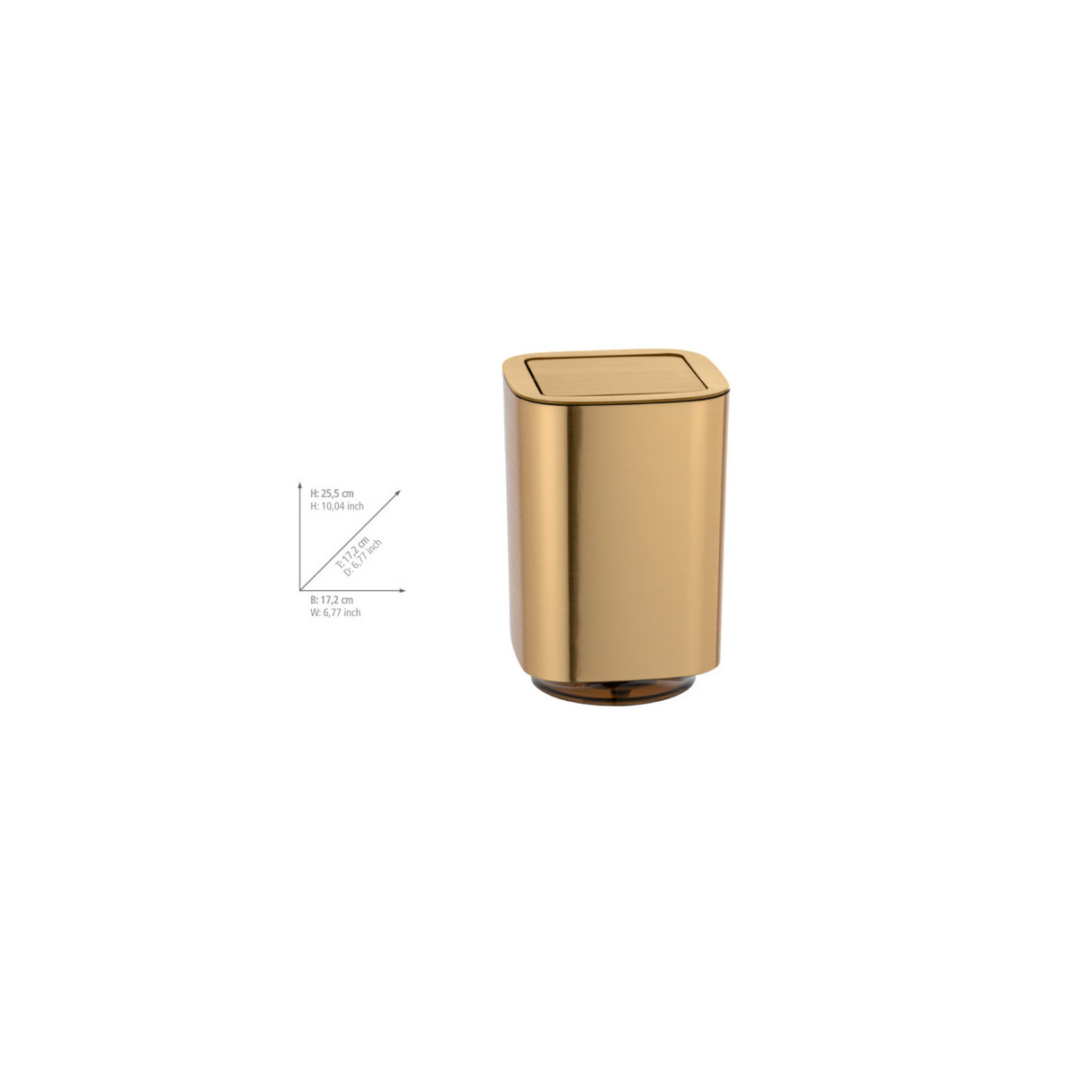 Wenko  Schwingdeckeleimer Auron Gold Kosmetikeimer mit Schwingdeckel 5,5 l Bild 3