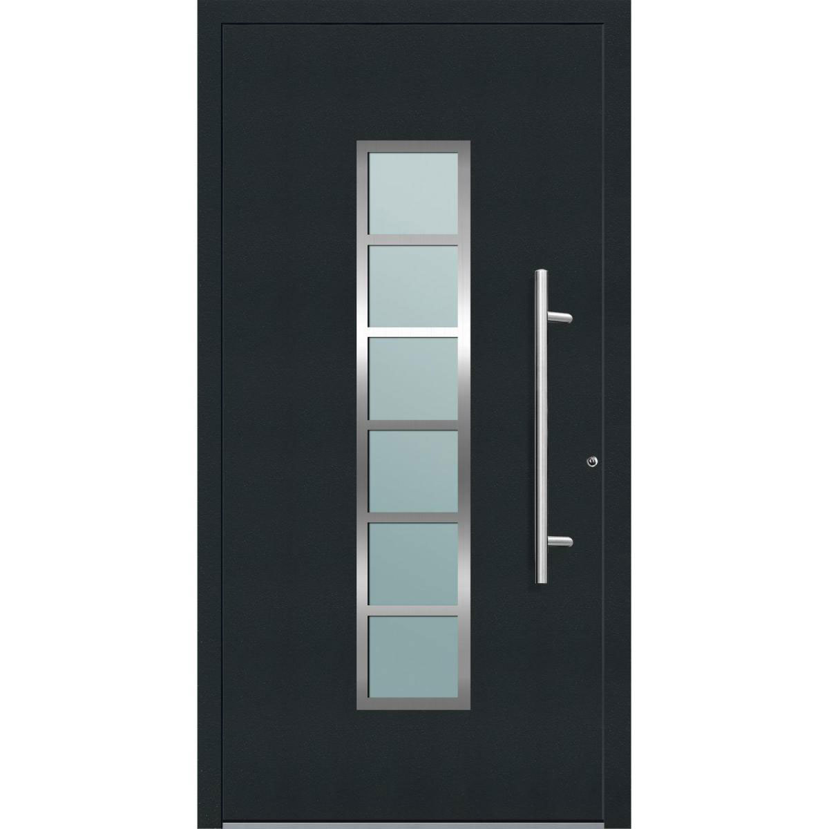 Aluminium Sicherheits-Haustür Trient Exklusiv 75 mm anthrazit 100 x 210 cm Anschlag rechts inkl Griffset Bild 1