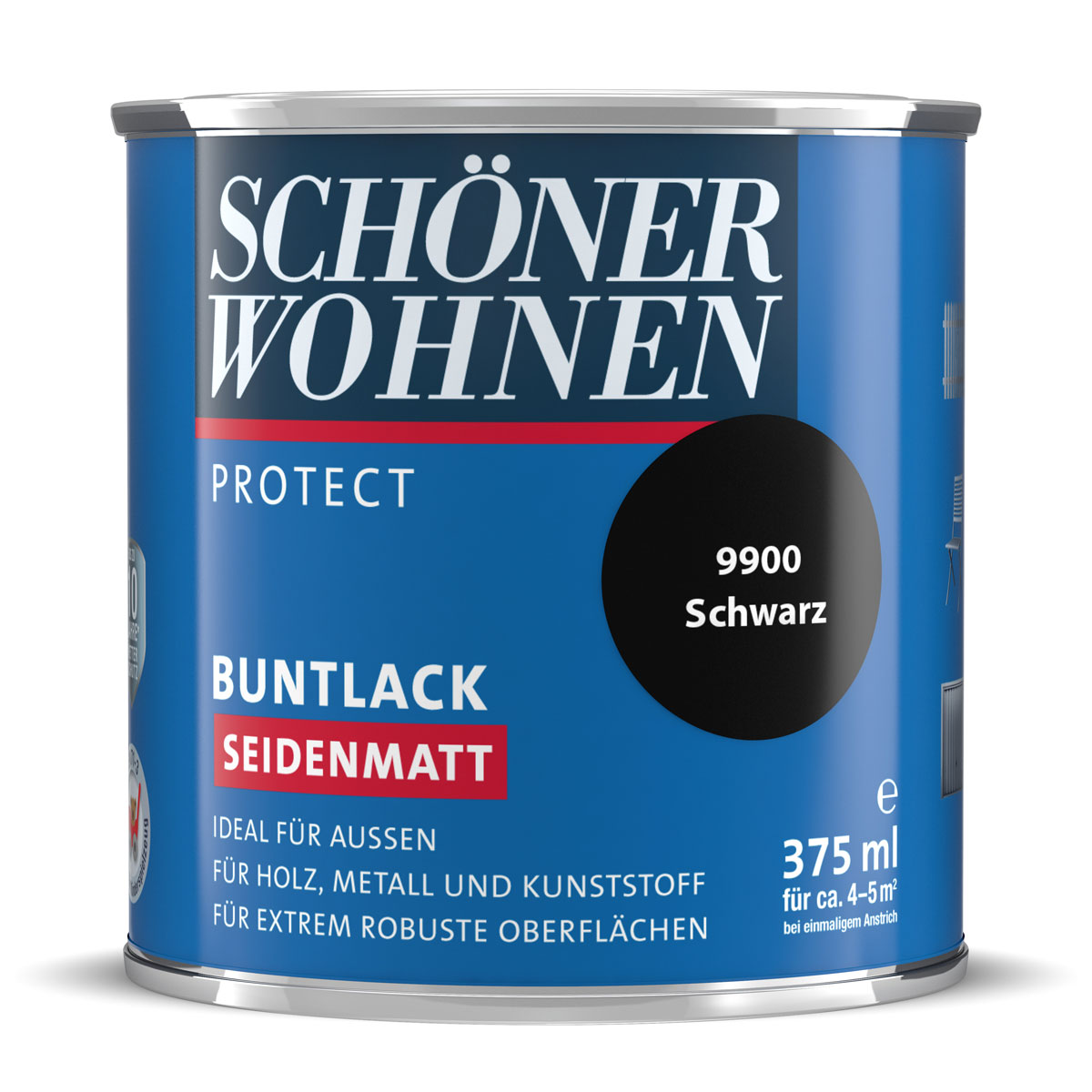 Schöner Wohnen Farbe Buntlack Protect schwarz seidenmatt 375 ml