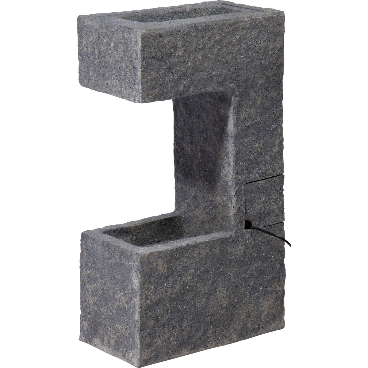 dobar Design-Gartenbrunnen mit Pflanzkasten 20,5 x 70 x 39 cm grau