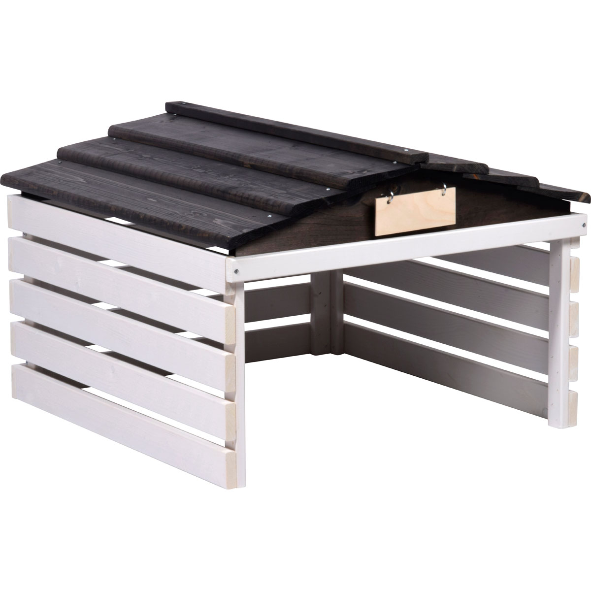 dobar Mährobotergarage 78,5 x 74 x 52,5 cm weiß-schwarz Bild 2