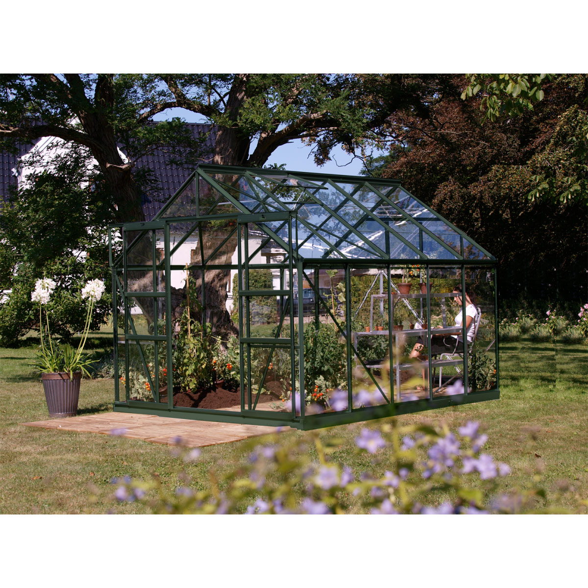 Vitavia Gewächshaus Mars 8300 8,3m² 3 mm Einscheibensicherheitsglas grün Bild 1