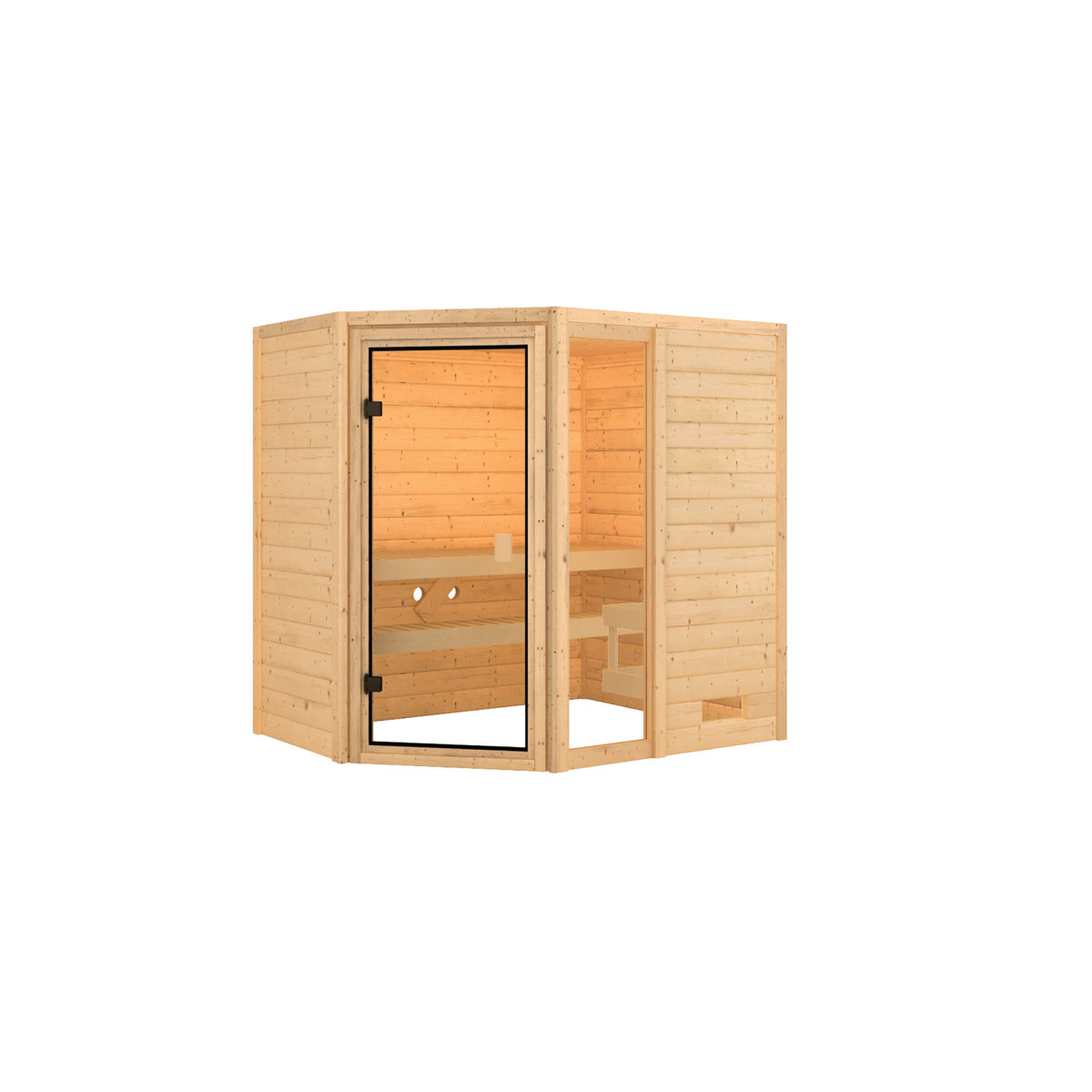 Karibu Sauna Jada naturbelassen ohne Ofen ohne Dachkranz Bild 2