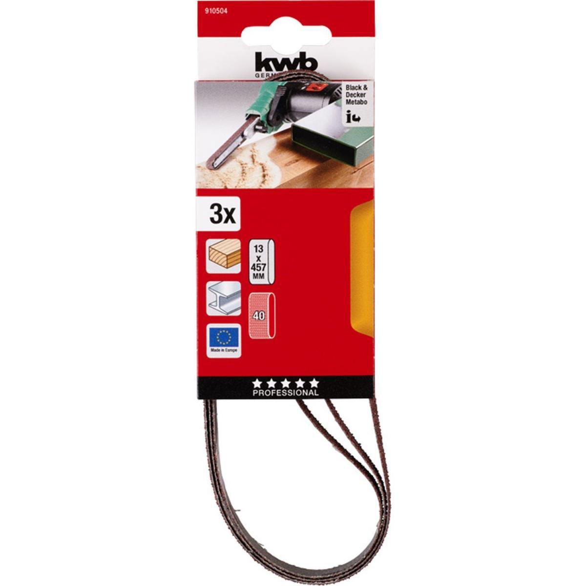 kwb  Schleifbänder Holz und Metall 13 x 457 mm K40 Bild 2