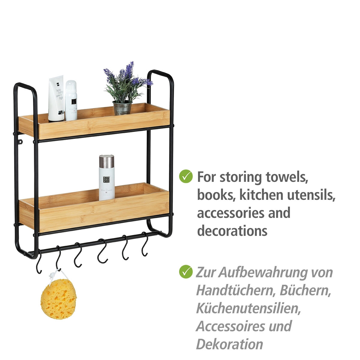 Wenko  Wandregal Loft mit 2 Etagen Badezimmerregal mit 2 Böden Wohnregal Bild 4