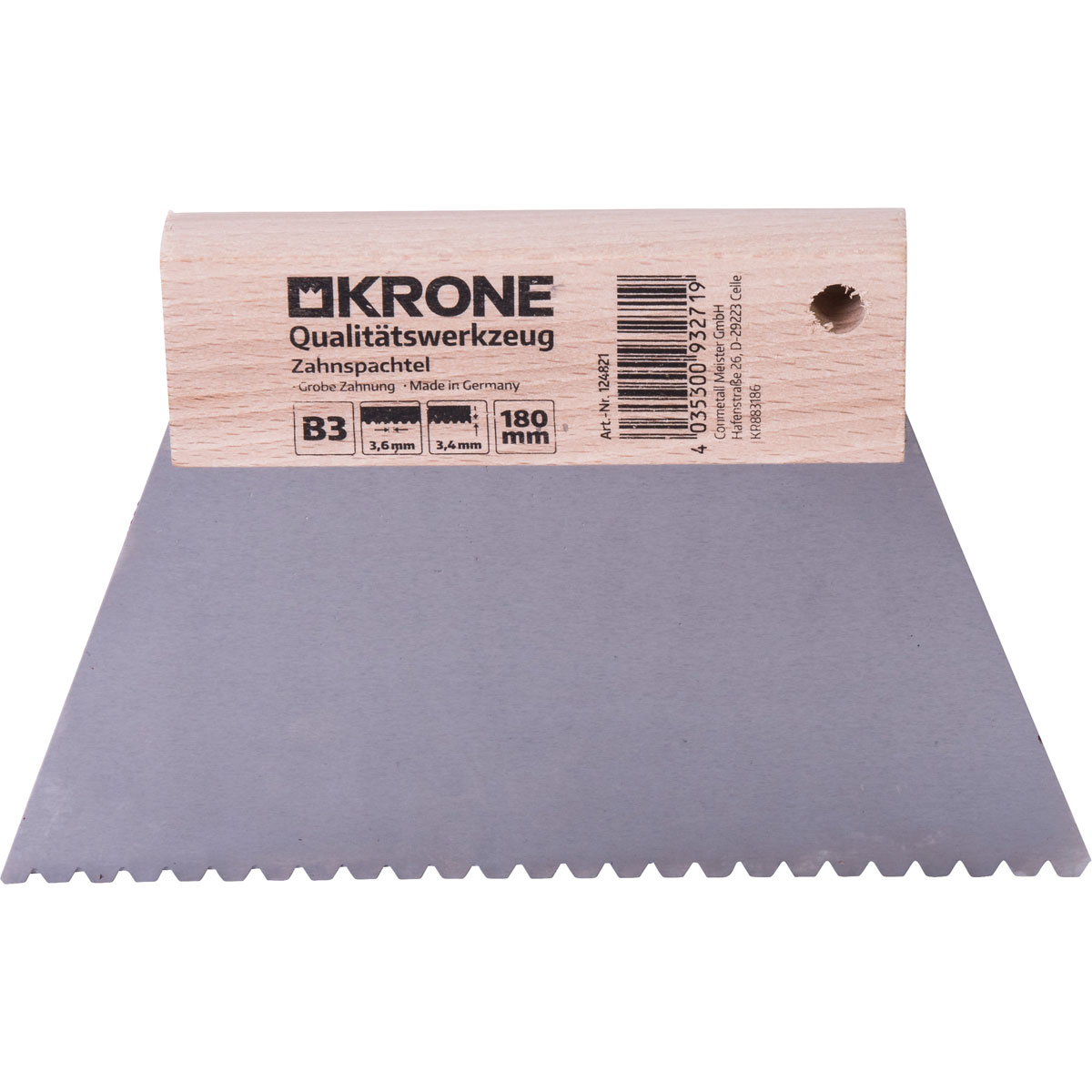 Krone  Zahnspachtel 180 mm B3 3,7 x 3,25mm
