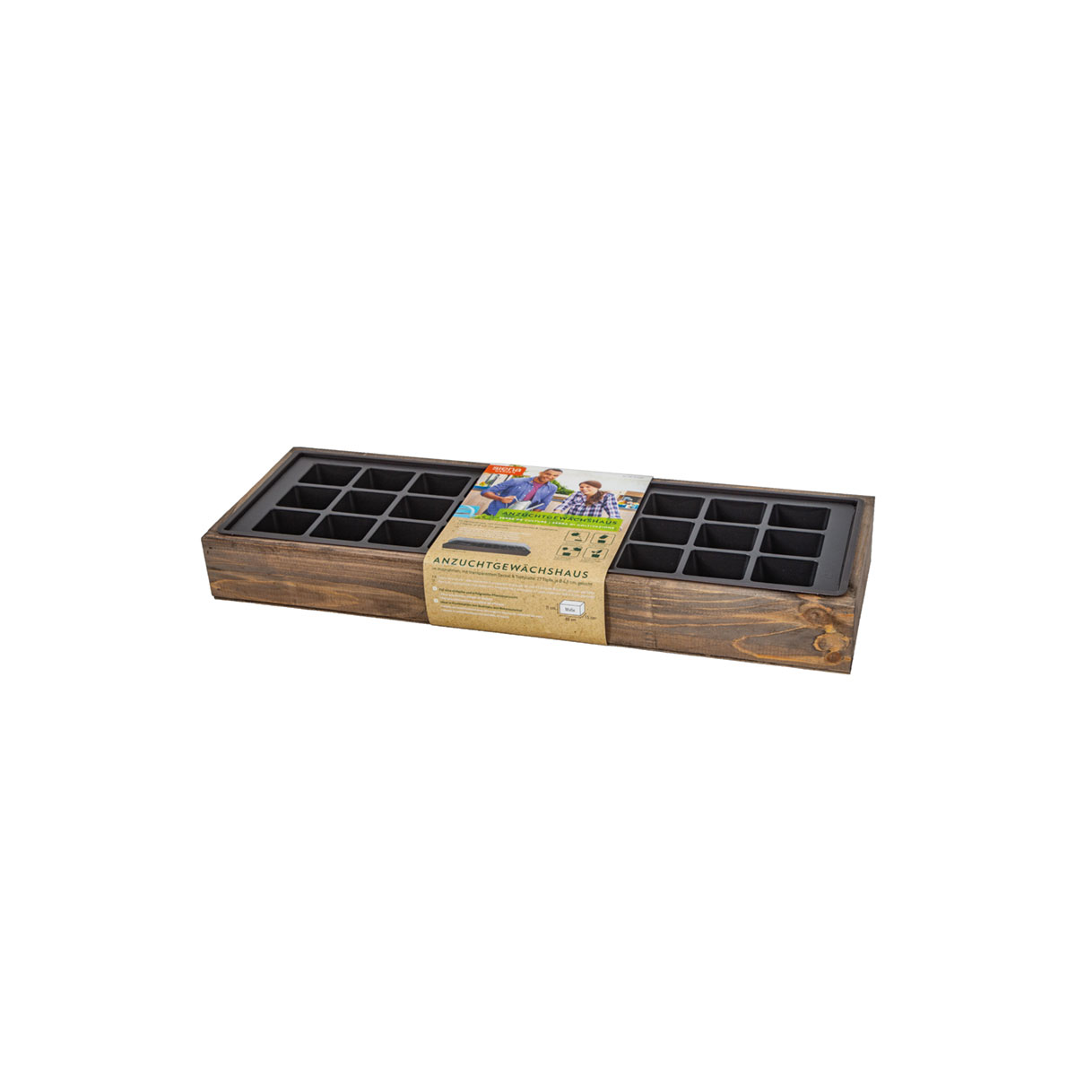 Anzuchtholzkiste 27er Topfplatte 50x16x6cm