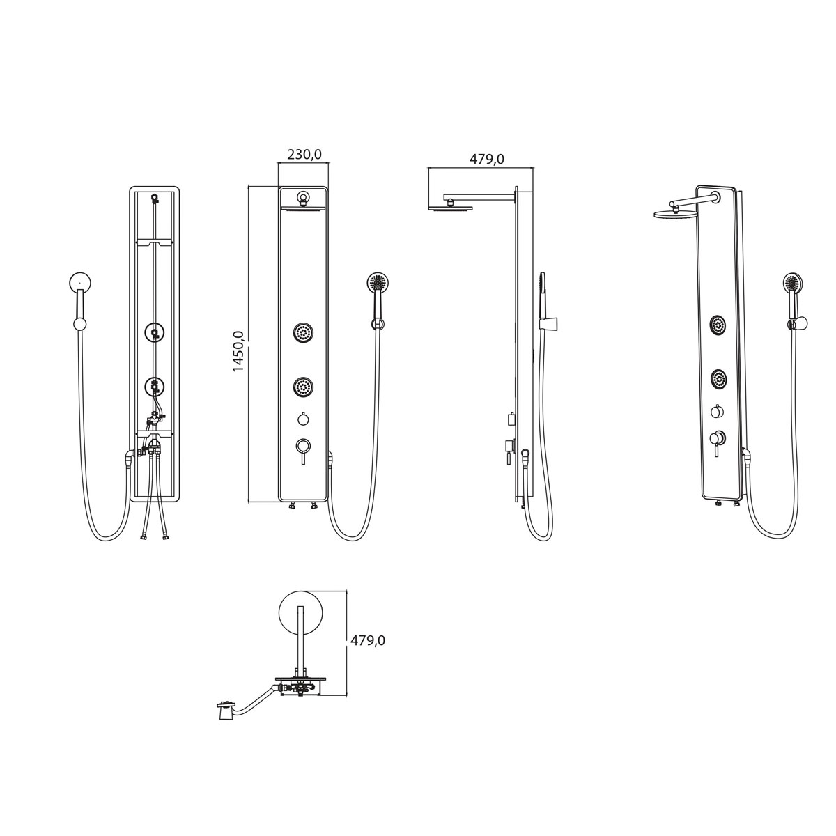 Glas-Duschpaneel Ibiza anthrazit Bild 2