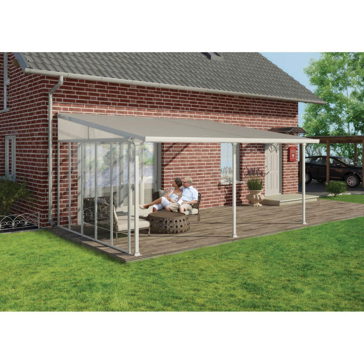 Palram Terrassenüberdachung Feria 420 x 400 cm weiß Bild 2