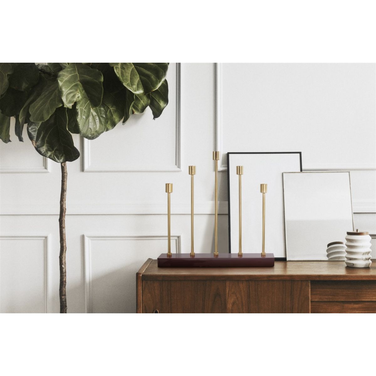Kerzenhalter Art Deco 525 bordeaux gold Bild 3
