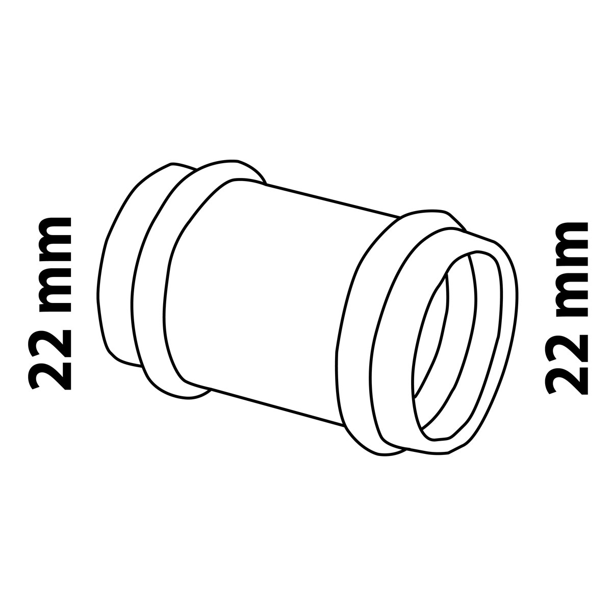 Kirchhoff CU Schiebemuffe blank 22 mm 2 Muffen P5270S Bild 2