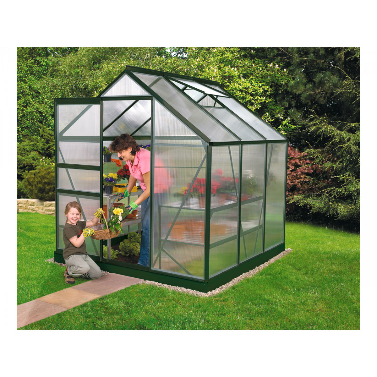 Vitavia Gewächshaus Venus 3800 HKP 3,8m² 4 mm Hohlkammerplatte grün Bild 1