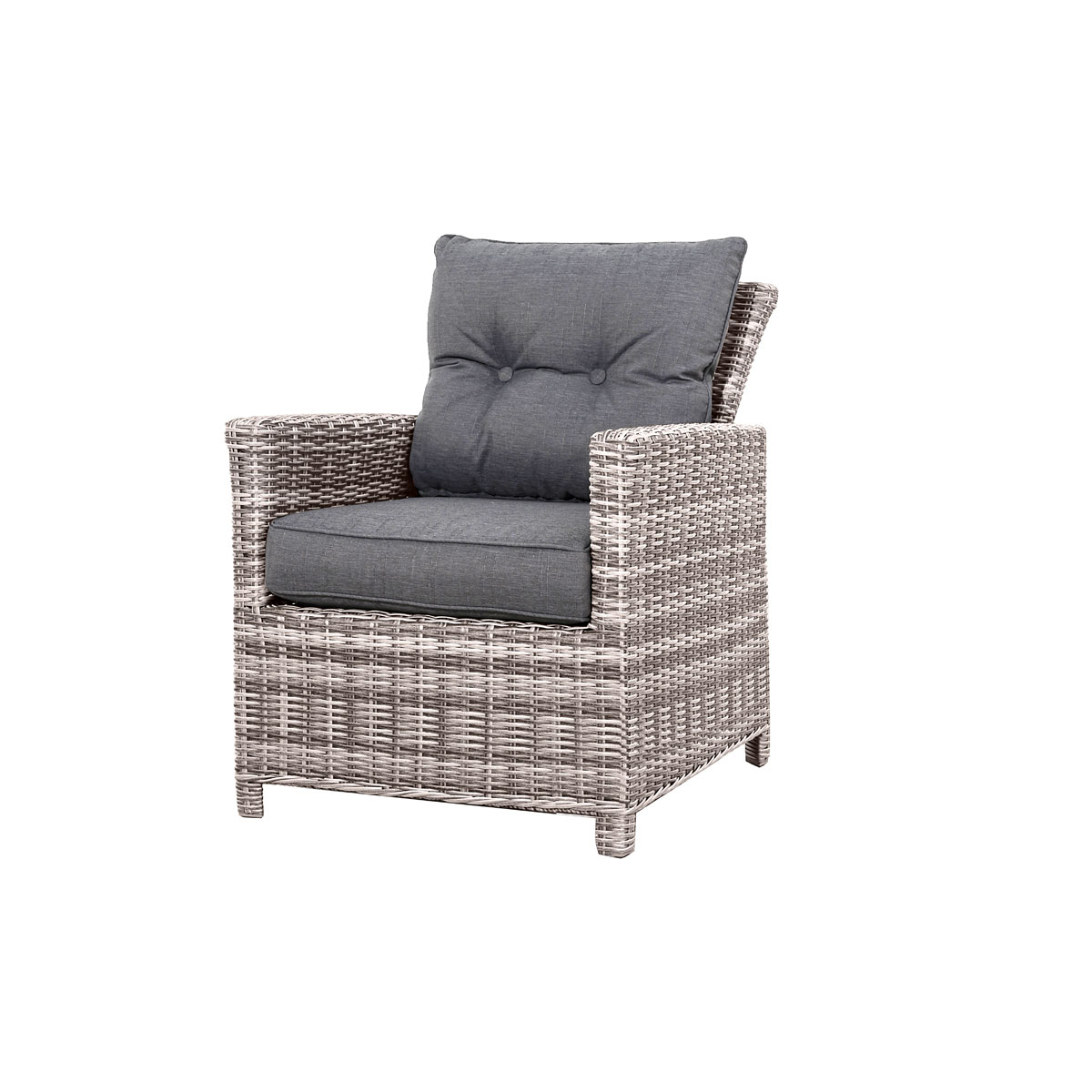 Haveson Gartensessel Bardolino Kunstrattangeflecht grau-meliert