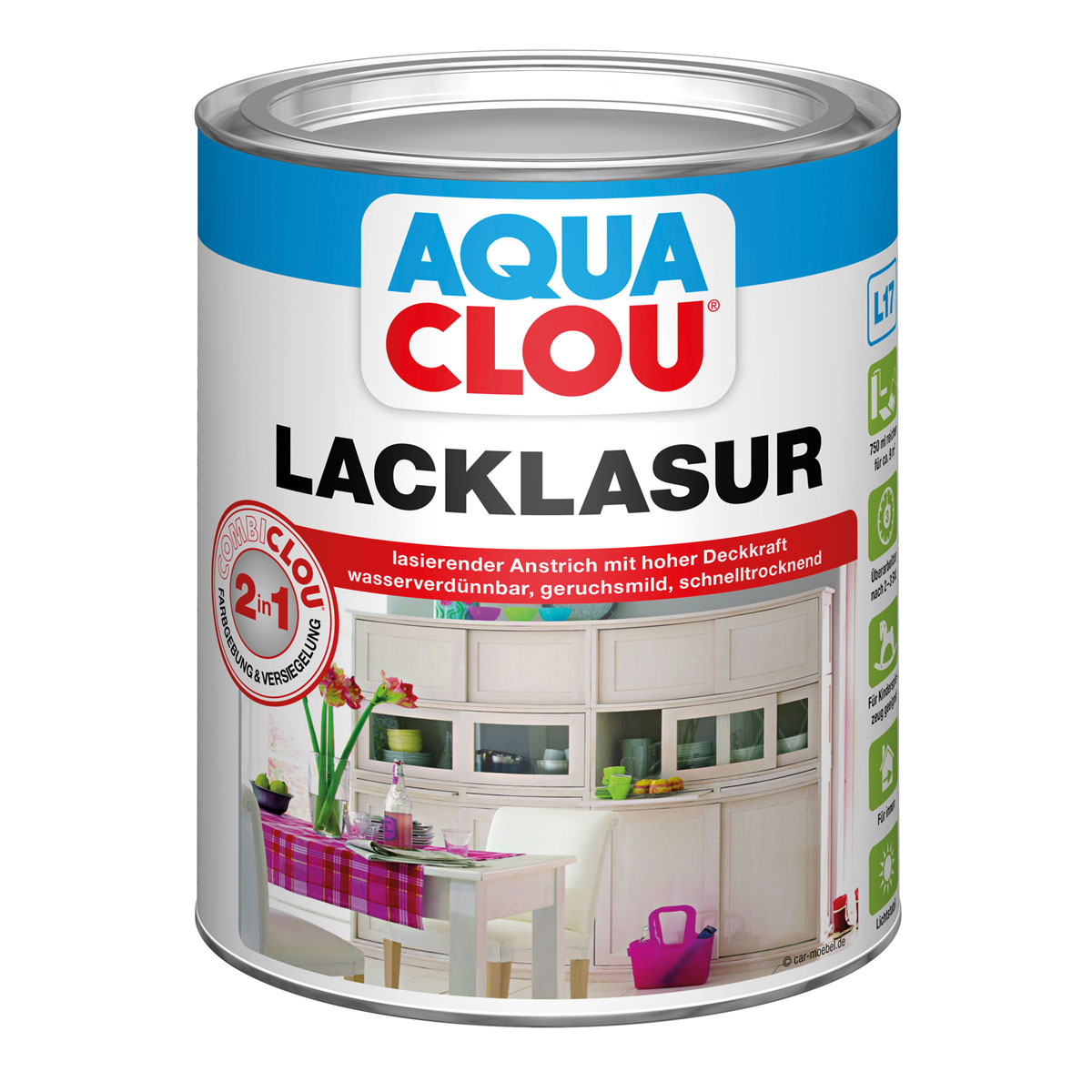Clou L17 Aqua Lacklasur Buche 750 ml