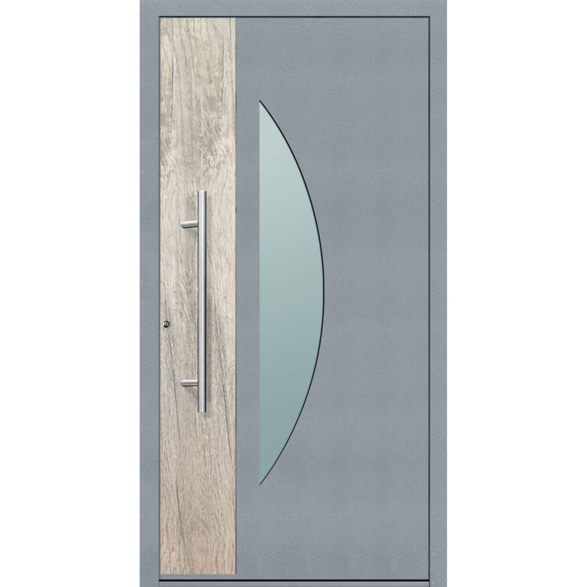Aluminium Sicherheits-Haustür Modena Exklusiv 75 mm grau 110 x 210 cm Anschlag links inkl Griffset