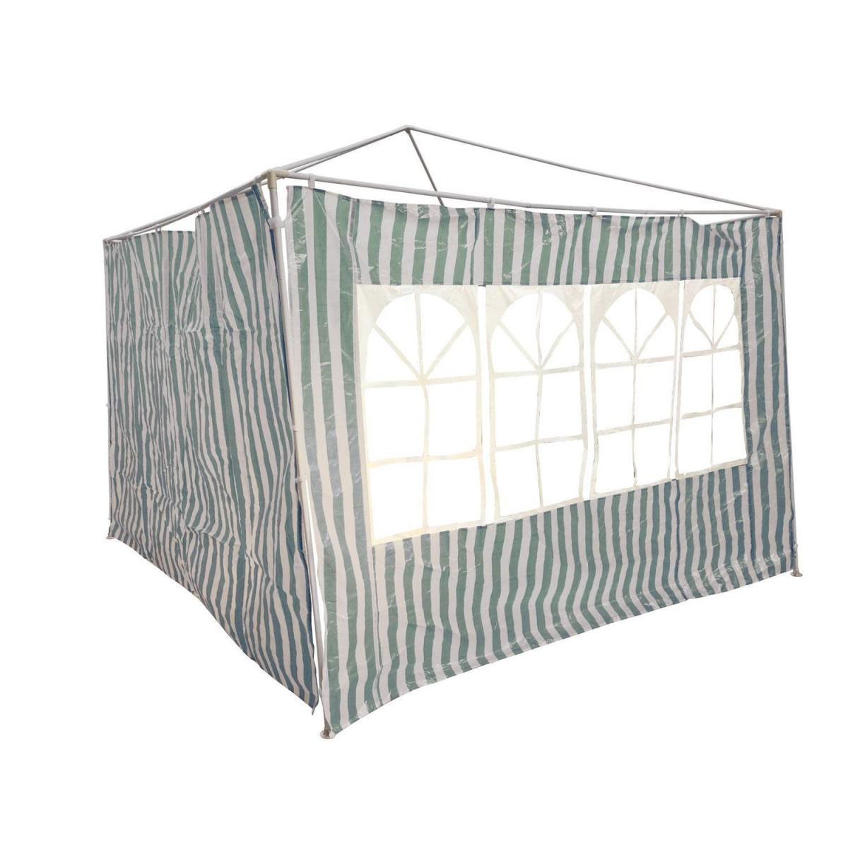 Basic Seitenteil mit Fenster grün gestreift 2er Set