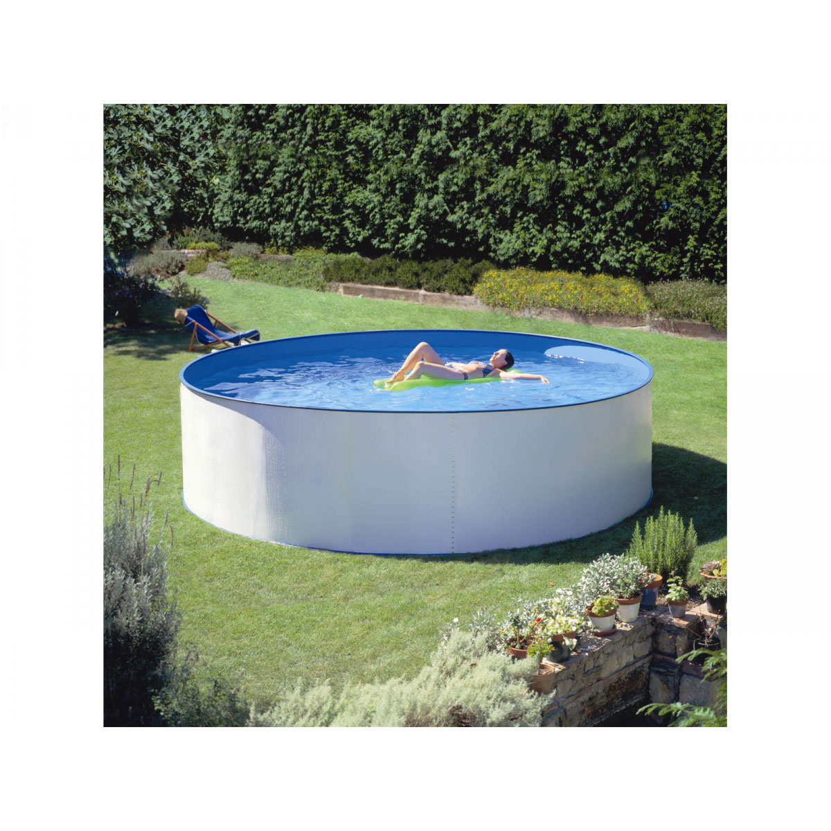 Stahlwandbecken Rund 300 x 90 cm