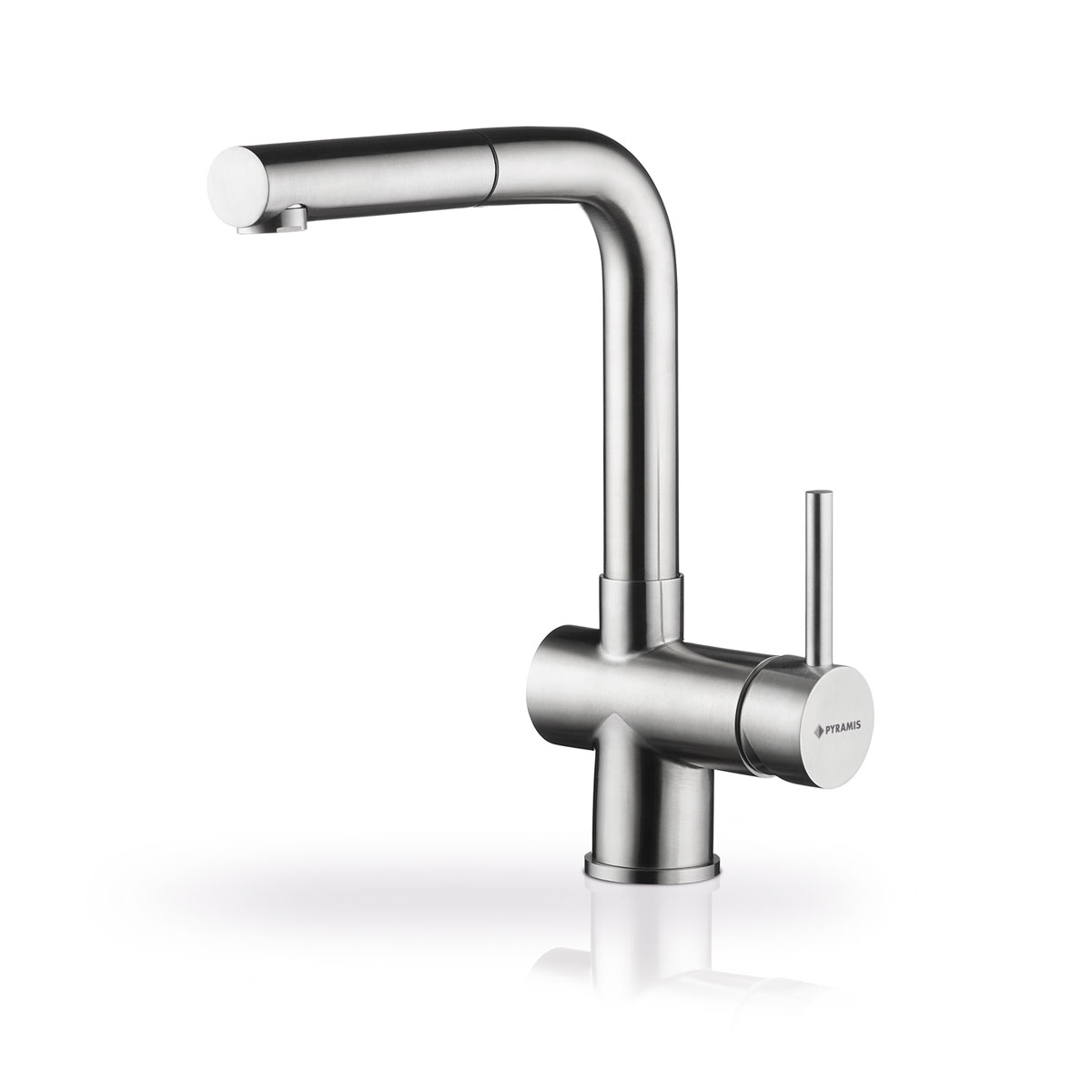 Pyramis Spültischarmatur „Capriccio“ Edelstahl massiv L- Auslauf