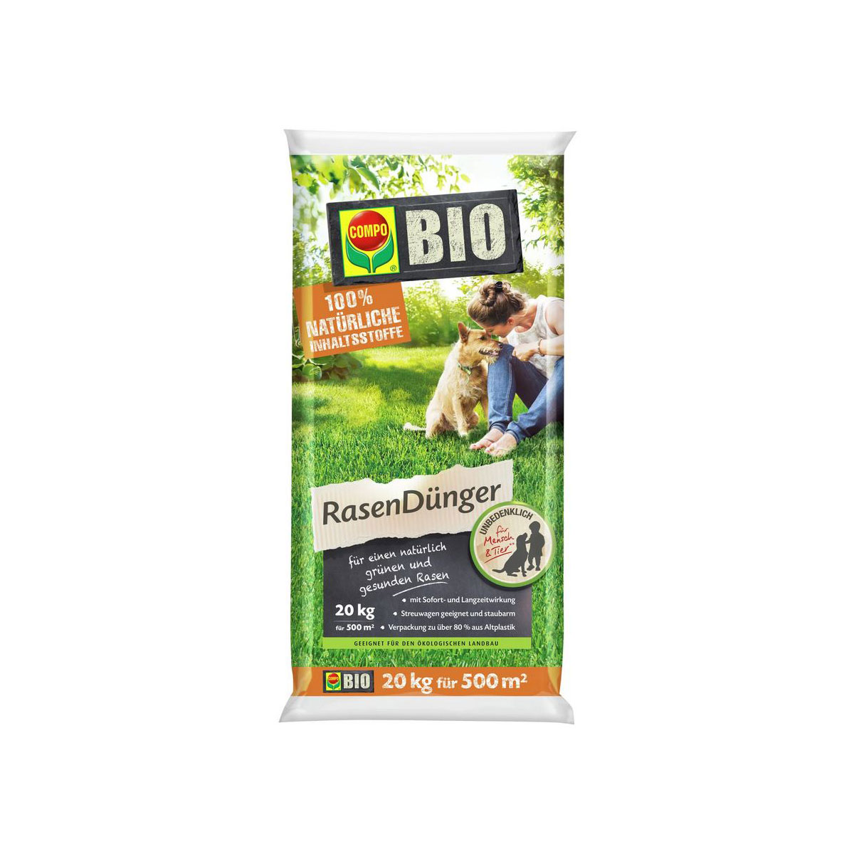 Compo BIO Rasendünger 20 kg für 500 m²