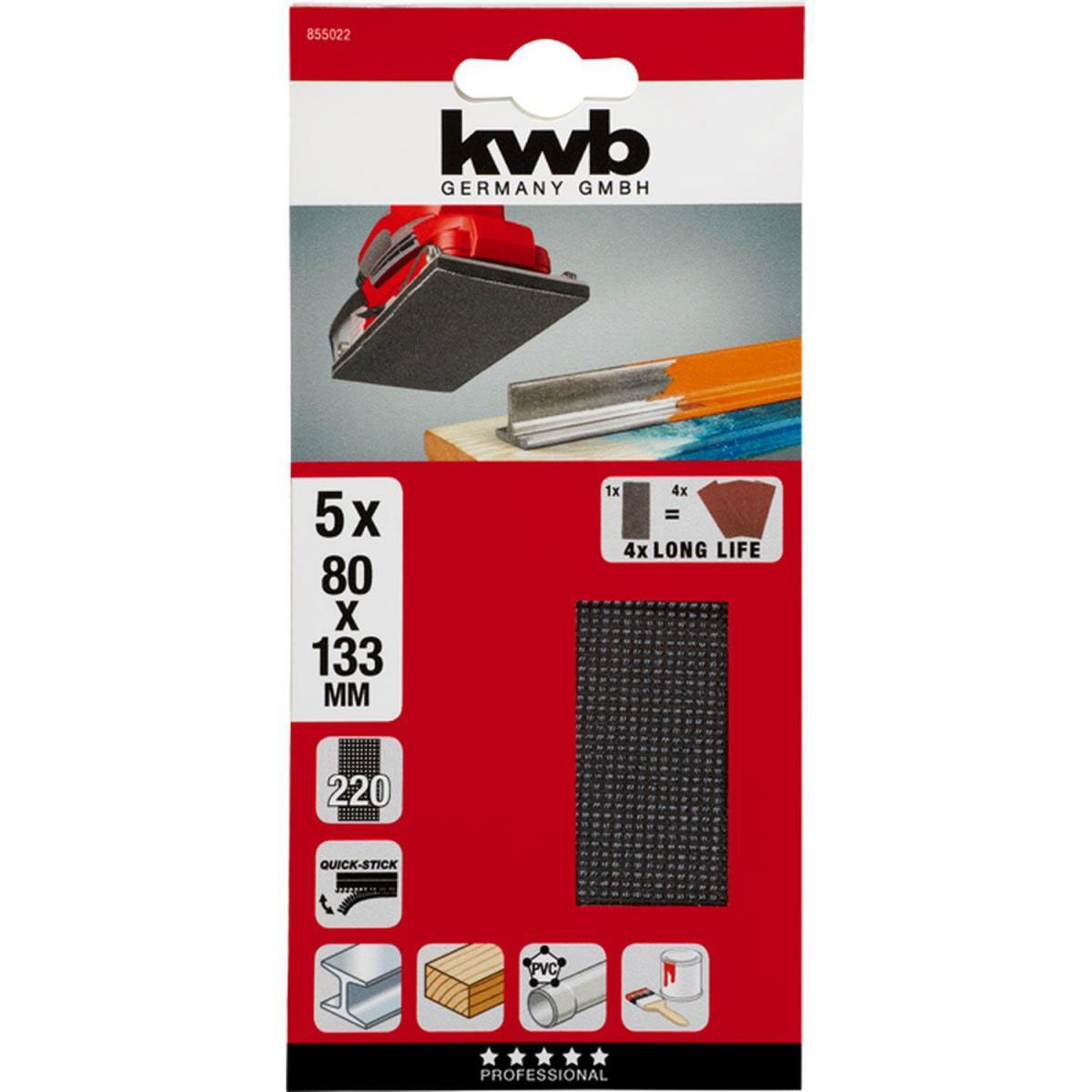 kwb  Gitterleinen für Schwingschleifer 80 x 133 mm P220 Bild 2