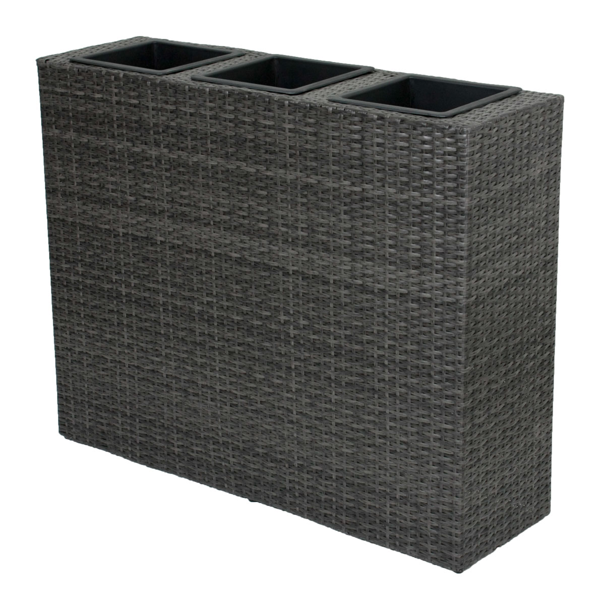 Raumtrenner mit 3 Pflanztöpfen dunkelgrau