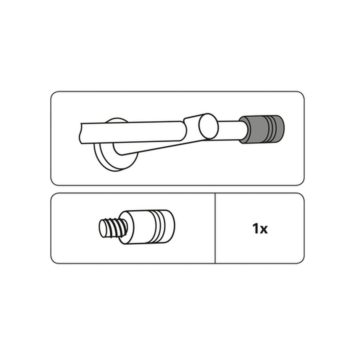 Gardinia Endstück Zylinder für Durchmesser 12 mm 3 cm Edelstahl Bild 3