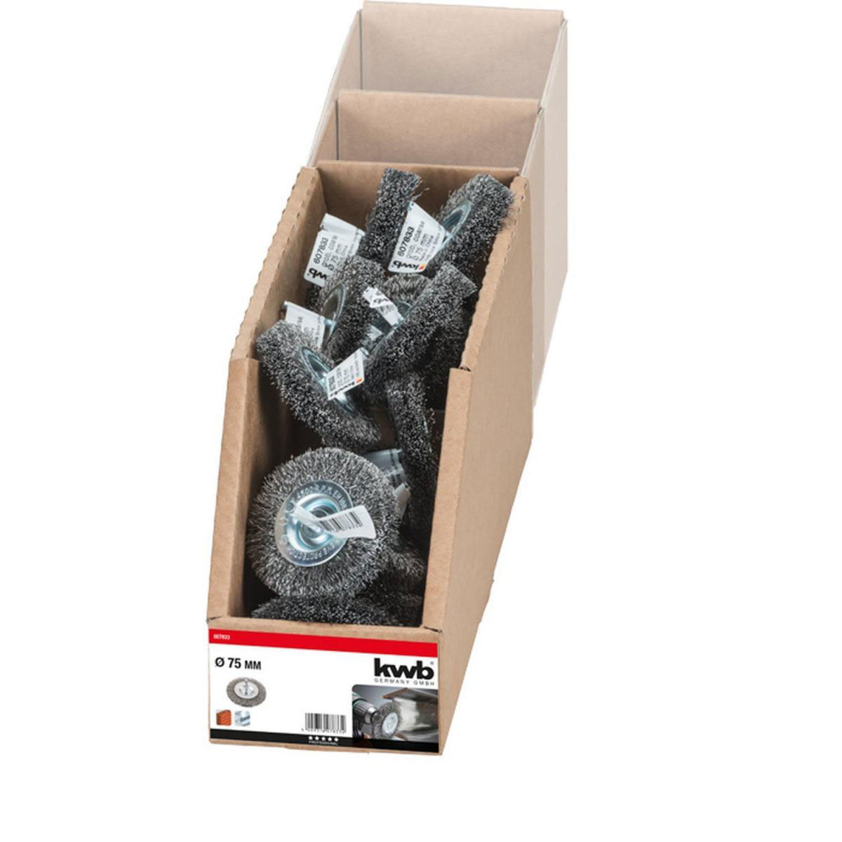 kwb  Scheibenbürsten für Einsatz mit Bohrmaschinen und Akkuschraubern HSS doppeldick grob Durchmesser 75 mm Bild 2