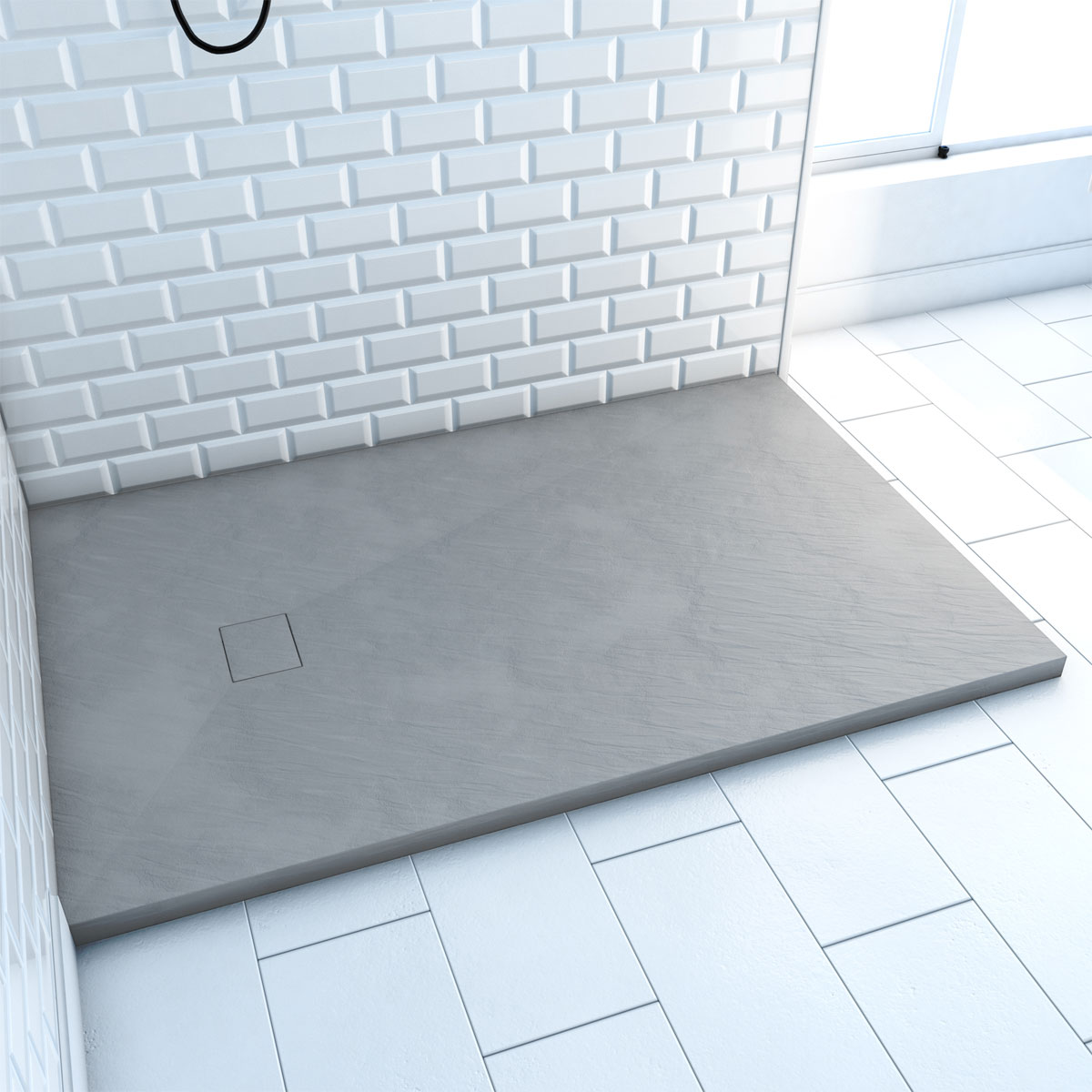 Aurlane Duschtasse Stone SMC grau 80 x 120 cm  Bild 1