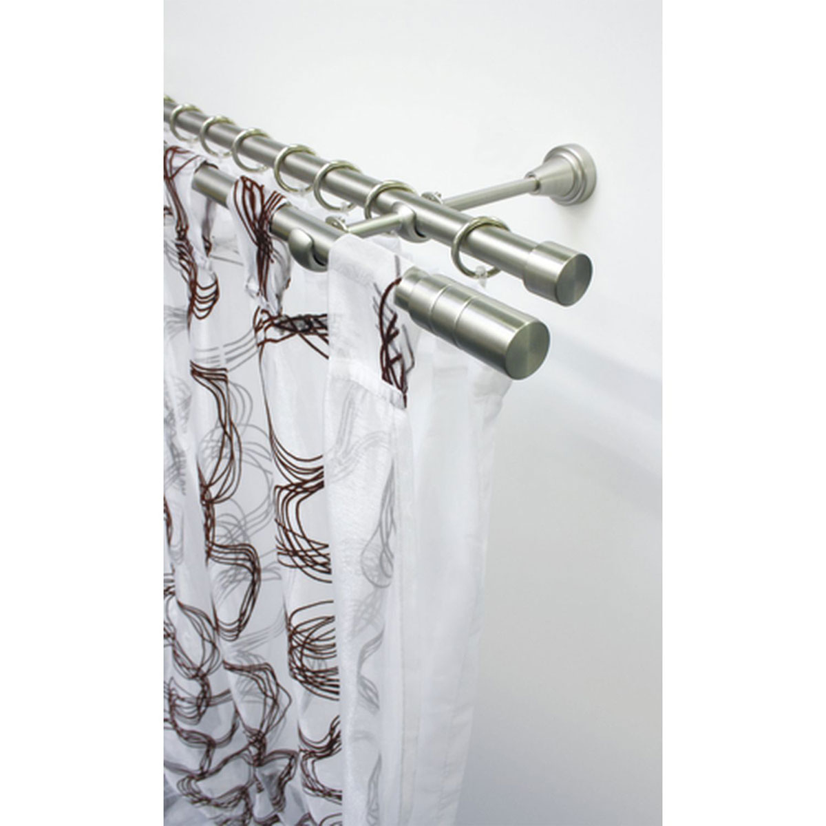 Gardinia Gardinenstange Ally 2-Lauf Durchmesser 19 mm 240 cm Edelstahl-optik Bild 2