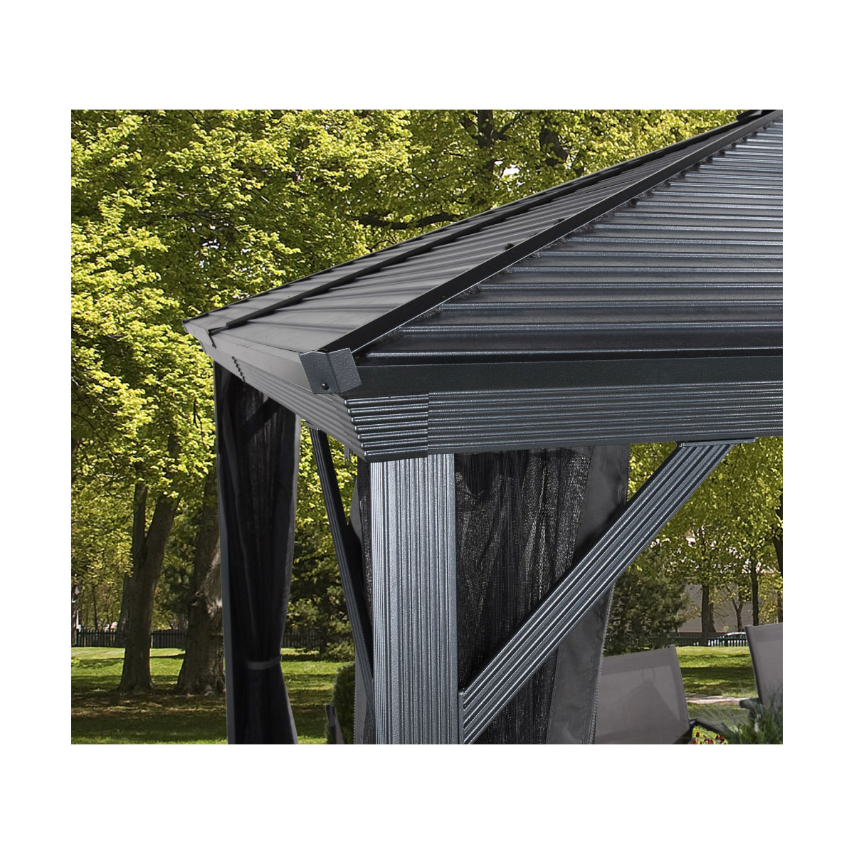 Sojag Pavillon Ventura 1010 295,5x295,5x260,5cm Basaltgrau Bild 9