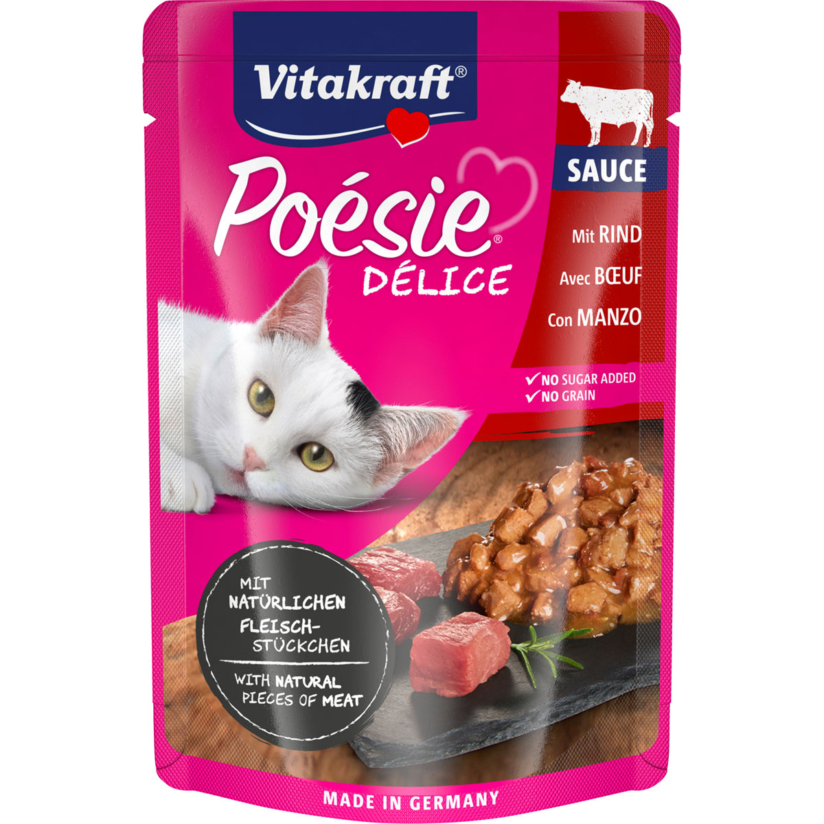 Vitakraft  Poesie Delice Sauce Pouch Rind 85 g