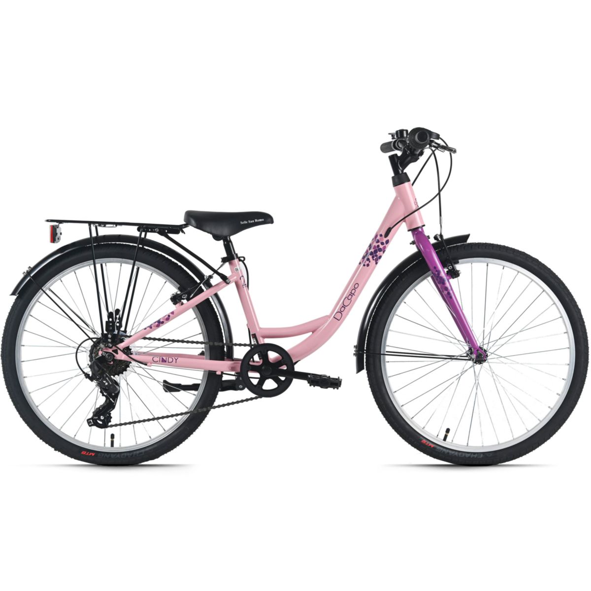 Adore DaCapo Kinderfahrrad 24" Cindy Rosa 7 Gänge RH 32 cm - Ab 8 Jahre