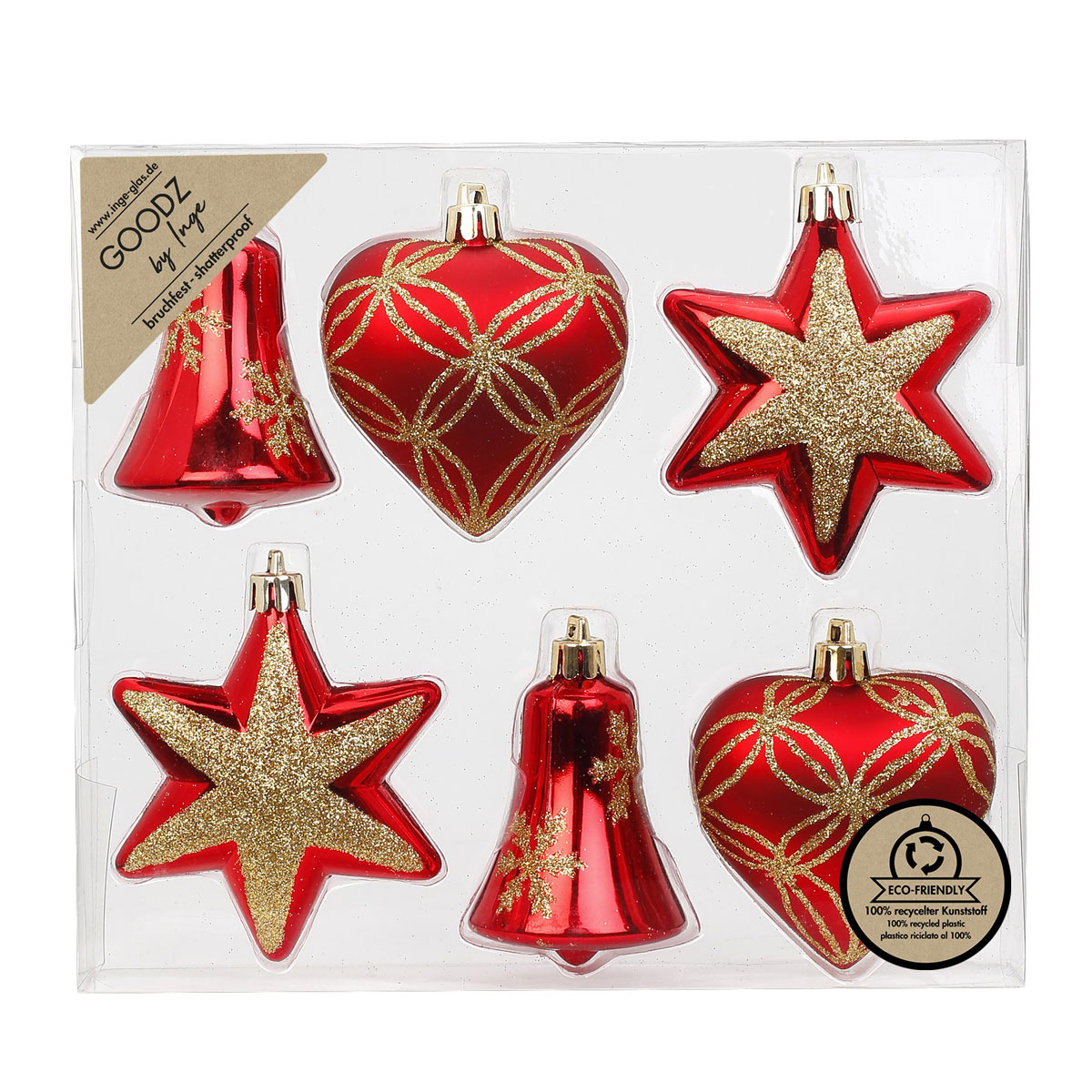 Formensortiment Kunststoff 9 cm 6 Stk Rot-Mix Bild 1