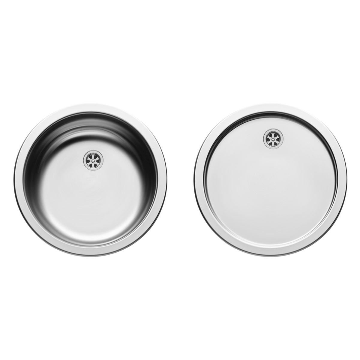 Pyramis  Edelstahl-Einbauspüle Rundbeckenset CR und CT Bild 1