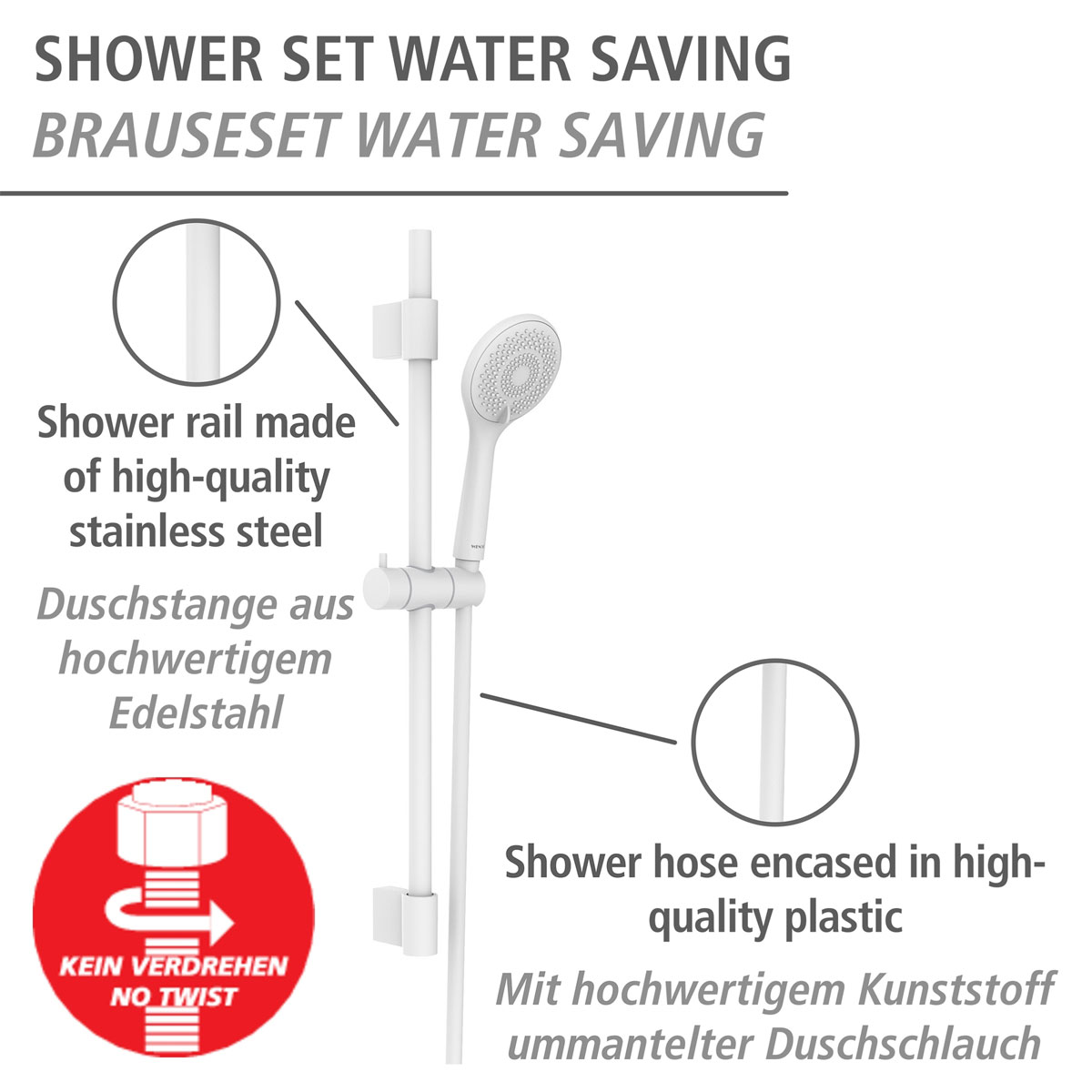 Wenko Water Saving Brauseset EDS 70cm weiß matt Bild 9