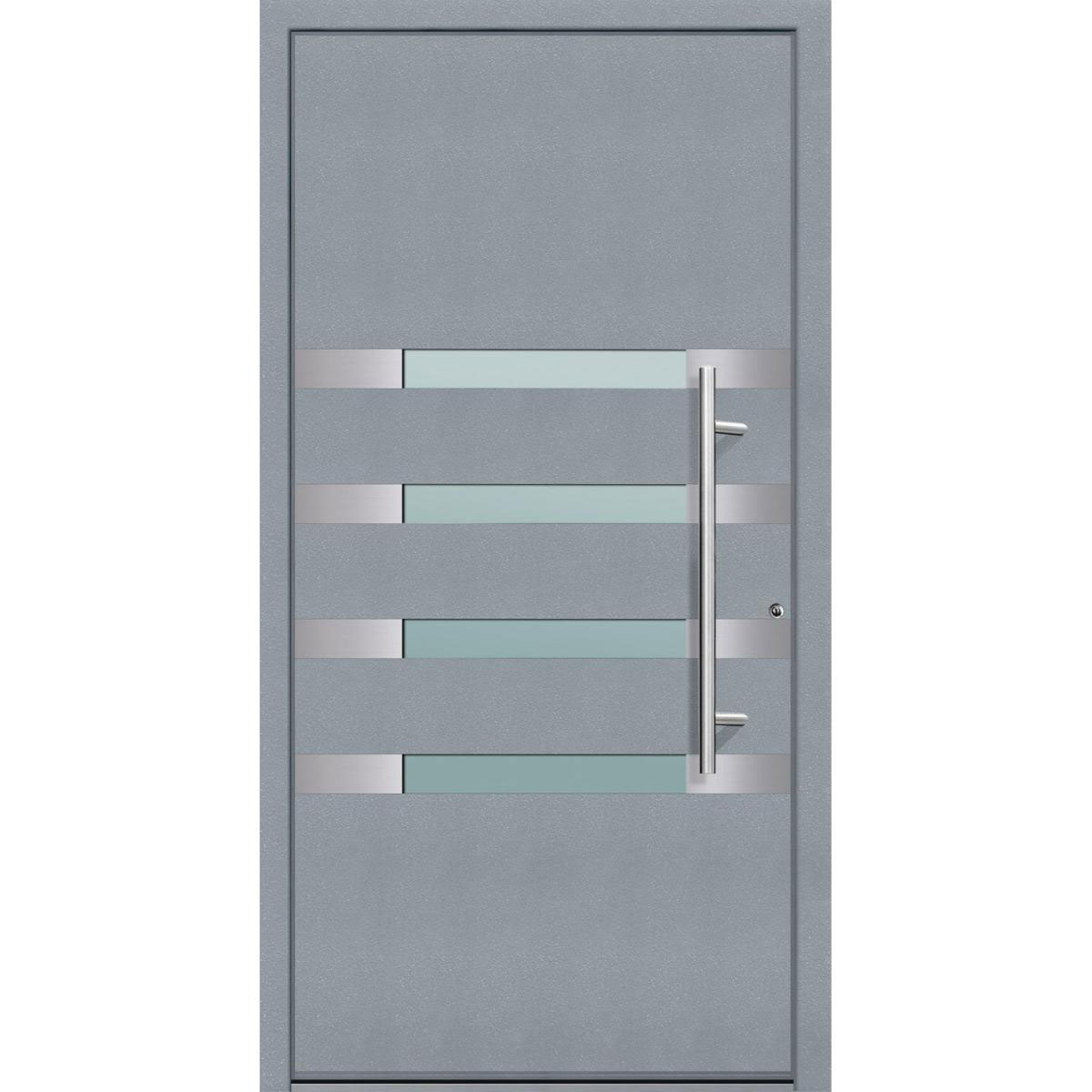 Aluminium Sicherheits-Haustür Brescia Superior 60 mm grau 110 x 210 cm Anschlag rechts inkl Griffset Bild 1