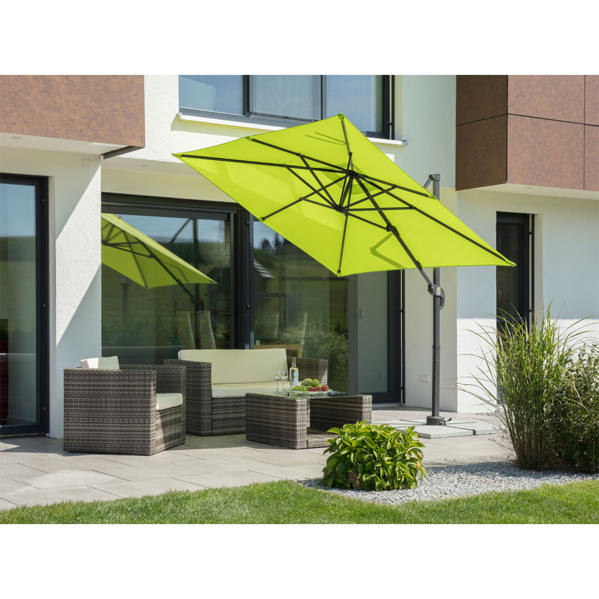 Schneider Schirme Ampelschirm Rhodos Junior 230 x 230 cm apfelgrün Bild 4