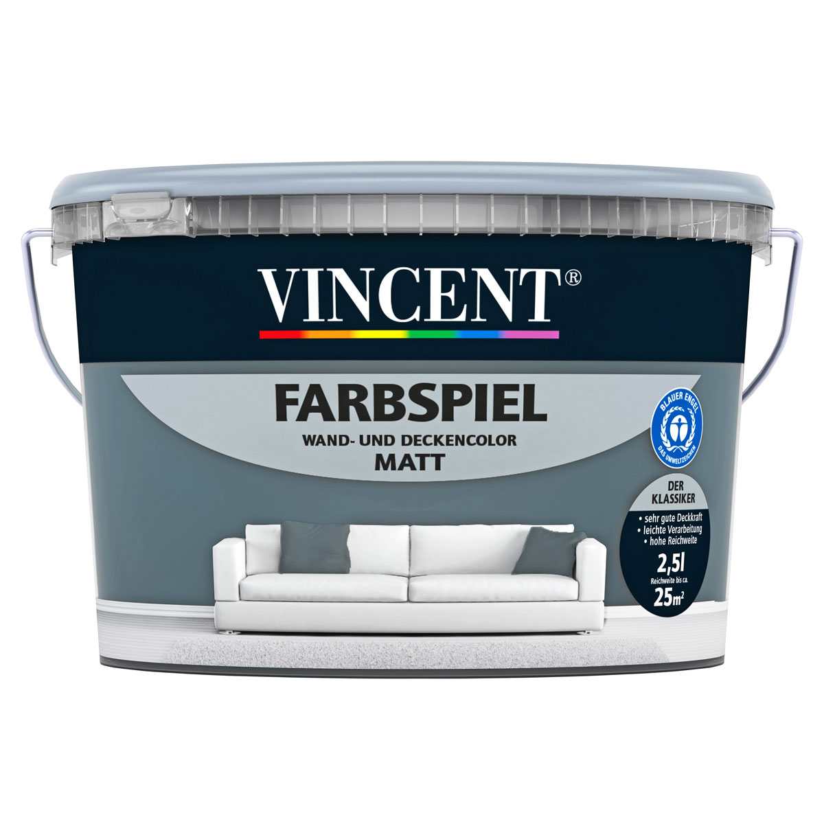 Vincent Farbspiel Petrol matt 2,5 L