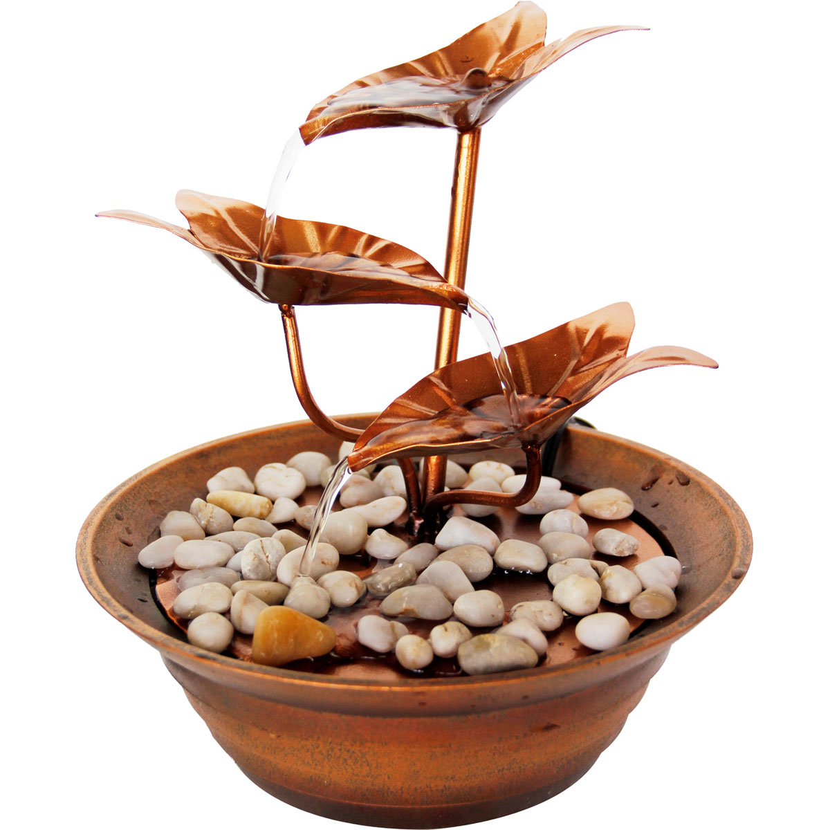 dobar Design-Zimmerbrunnen 22,5 x 23,5 x22,5 cm braun