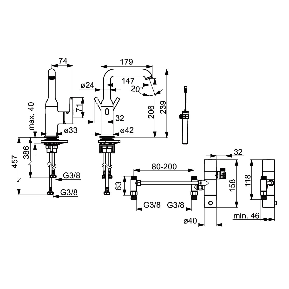 Hansa Waschtischarmatur „vantis Style Hybrid“ Chrom Bluetooth Sensor Bild 4