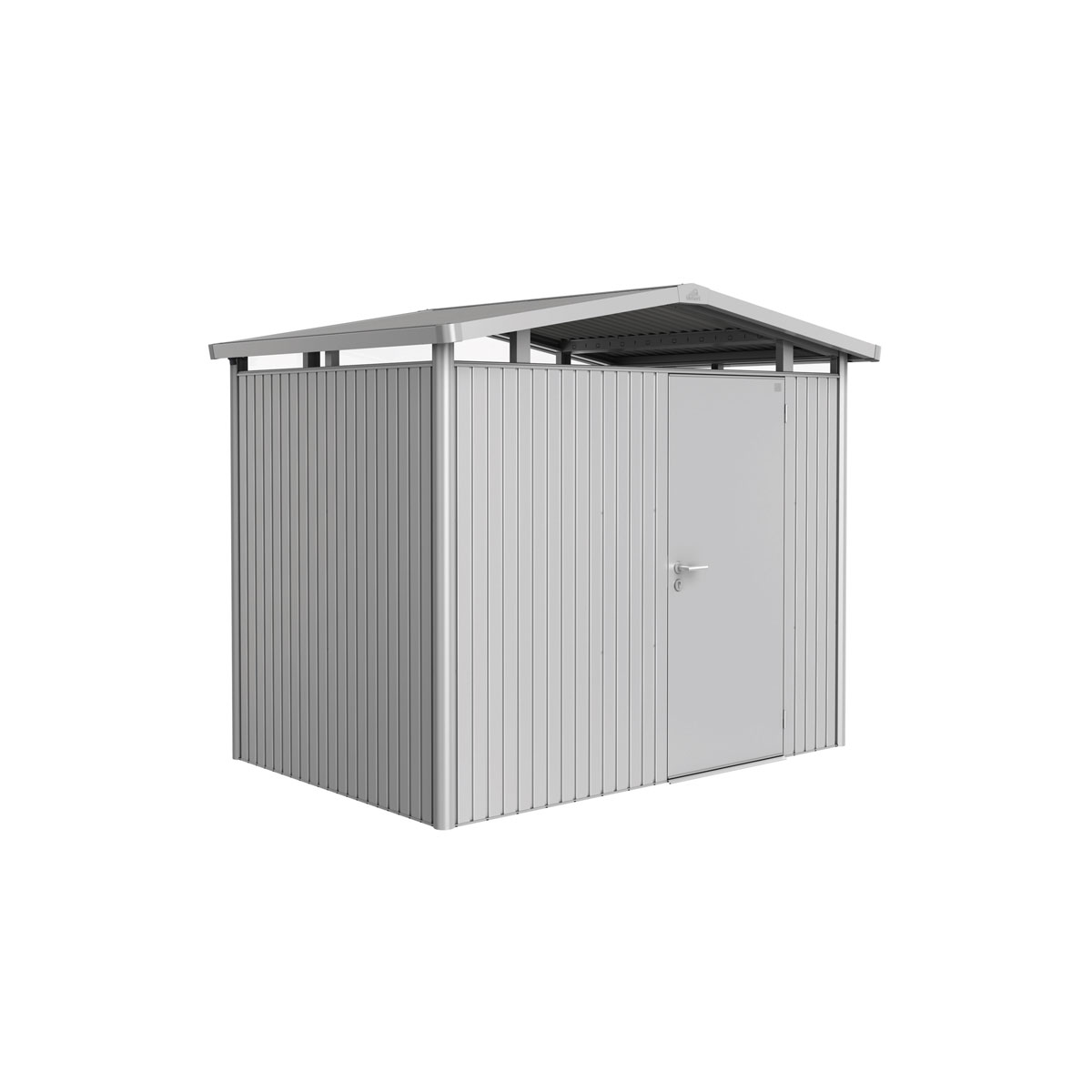 Biohort Gerätehaus Panorama Größe P2 silber-metallic mit Standardtür